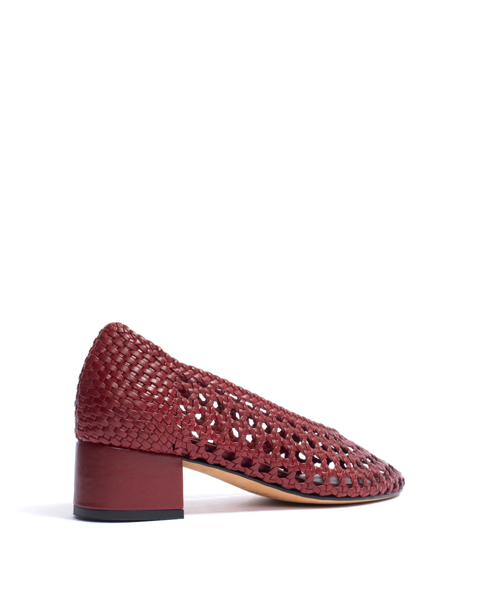 Sessi 40 Hand-braided leather Pomegranate - Anonymous Copenhagen Heels
