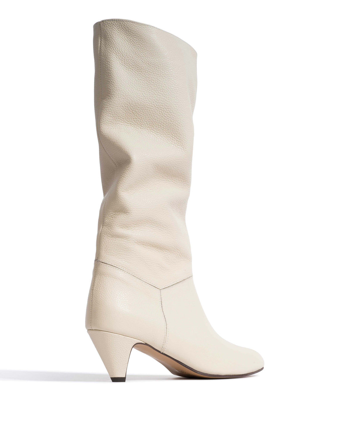 Jasmina 50 stiletto Pebbled soft calf & suede leather White sand