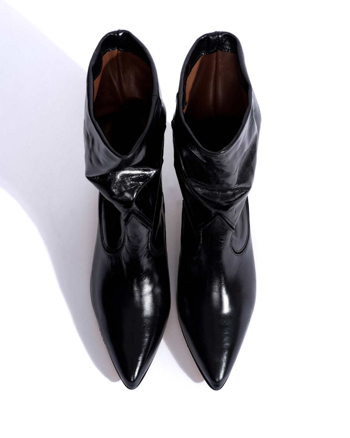 Hicha 40 stiletto Crinkled soft calf & suede leather Black