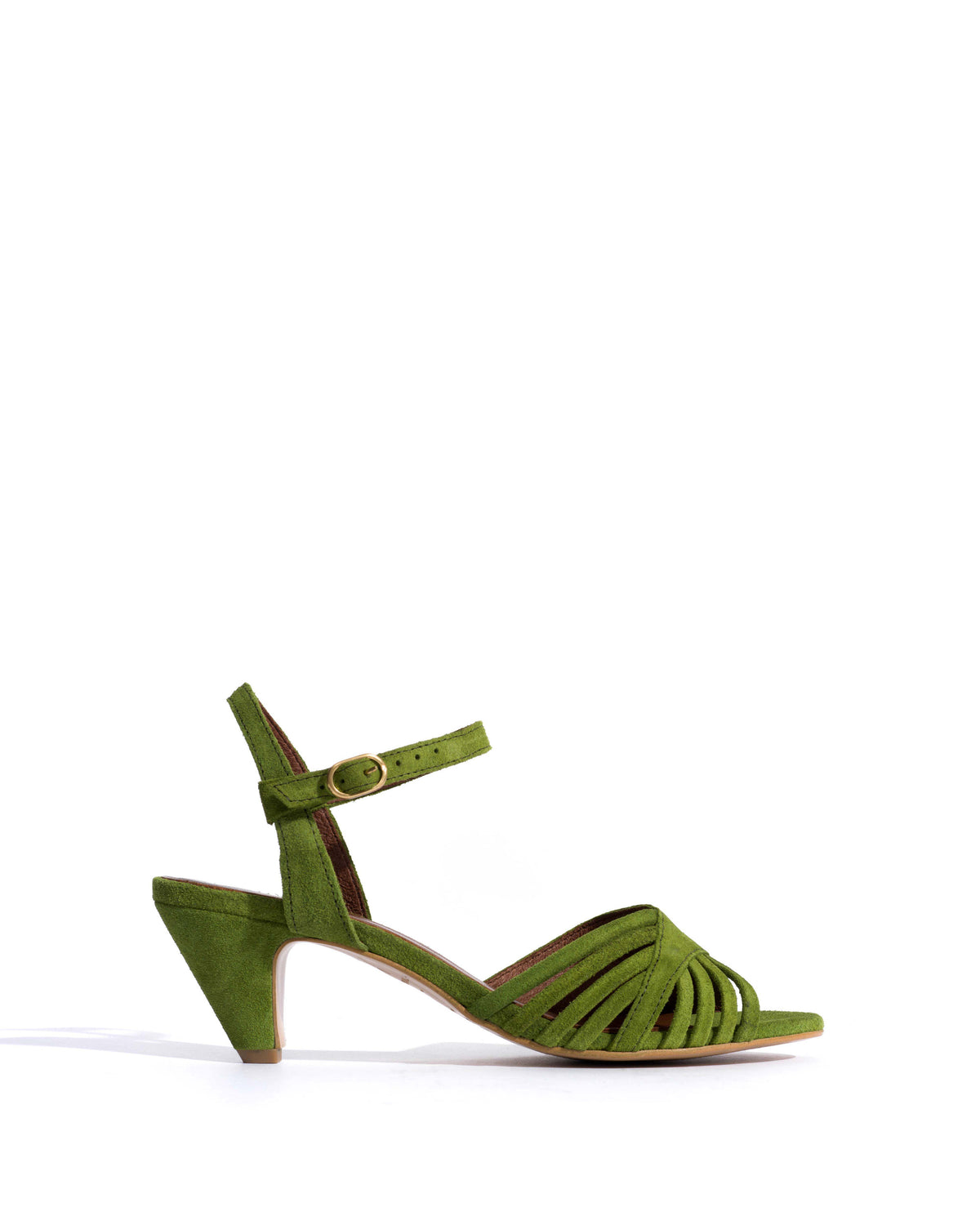 Hermine 50 stiletto Calf suede Grass green