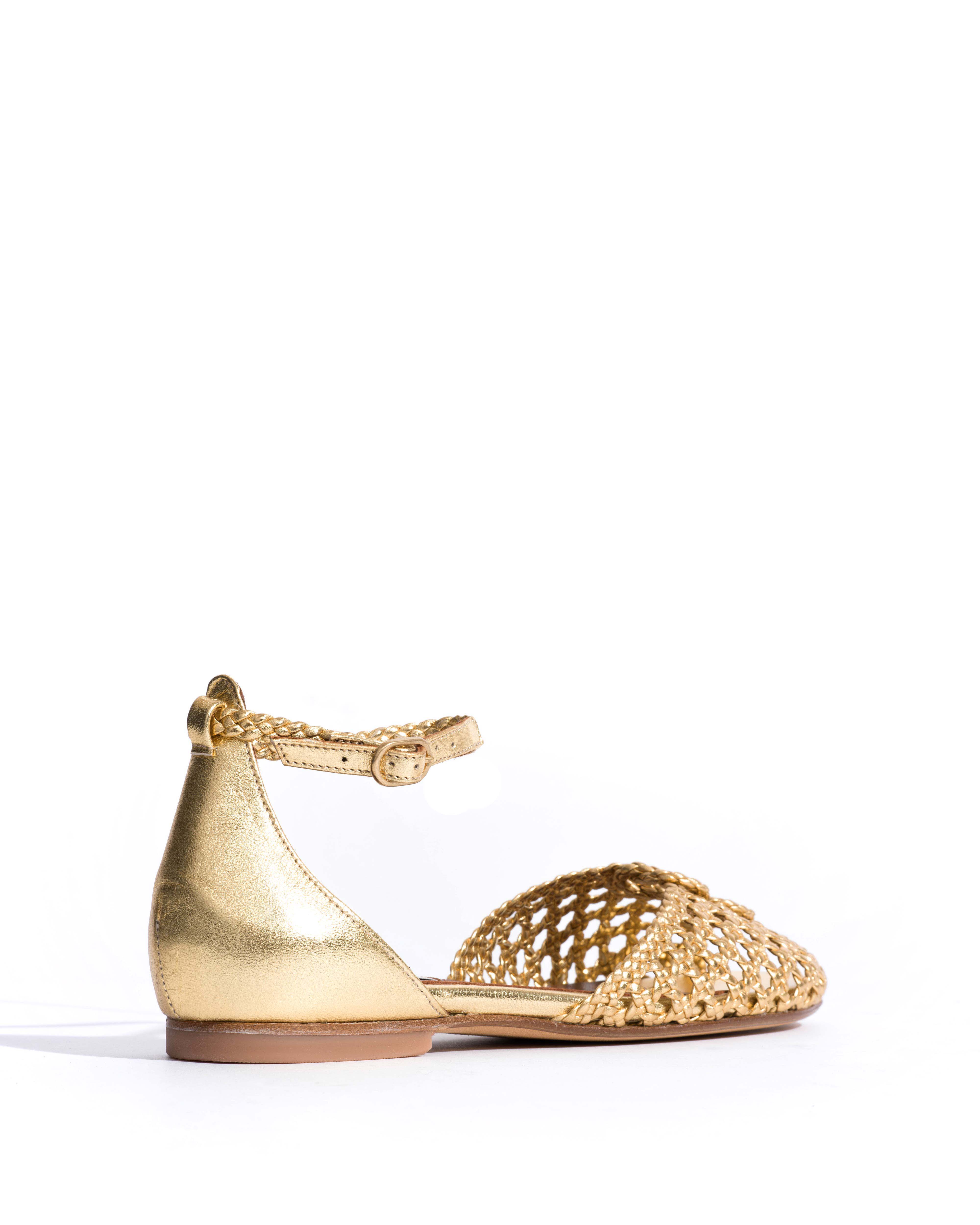 Lucy 10 Hand-braided leather Gold