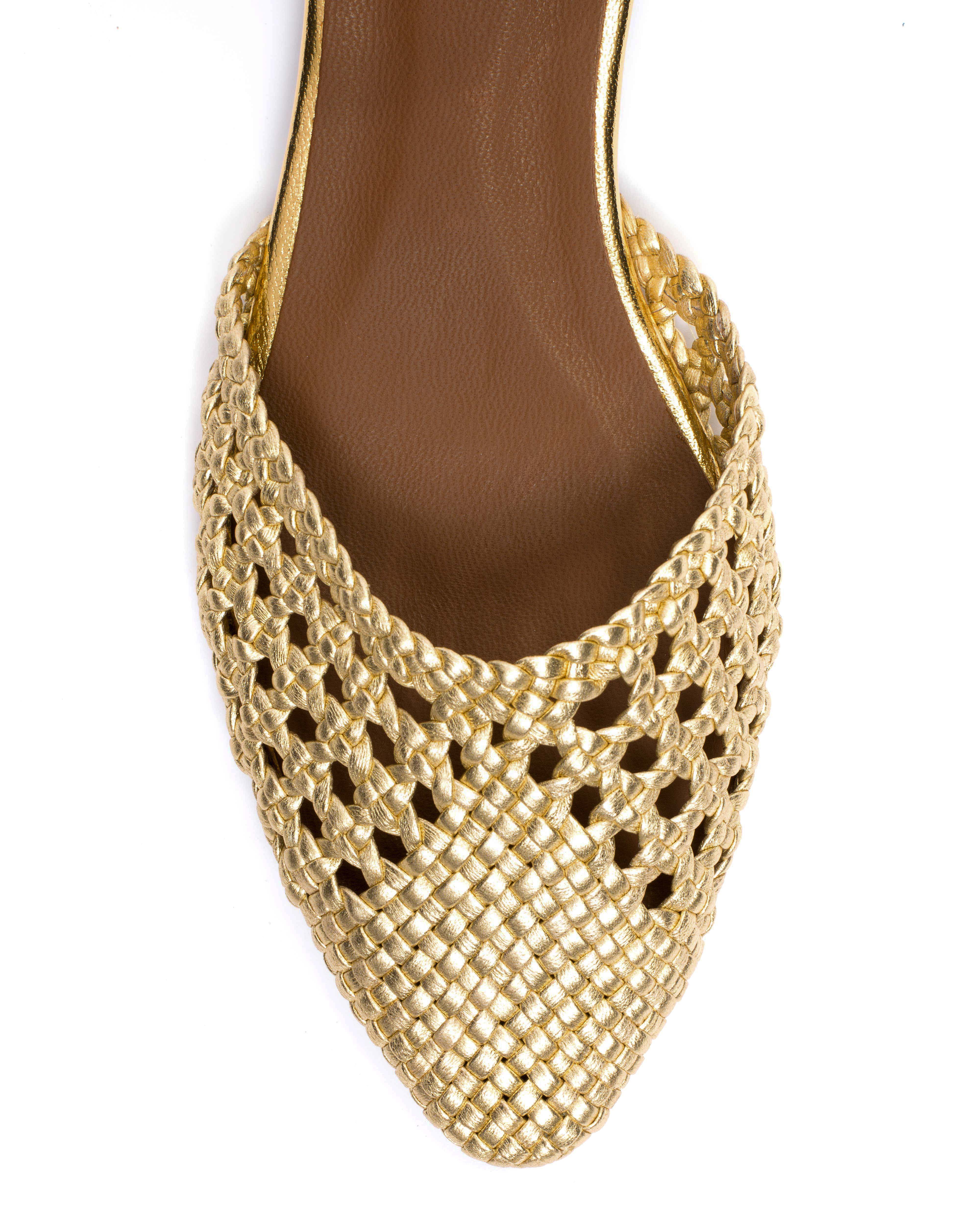 Senara 10 Hand-braided leather Gold