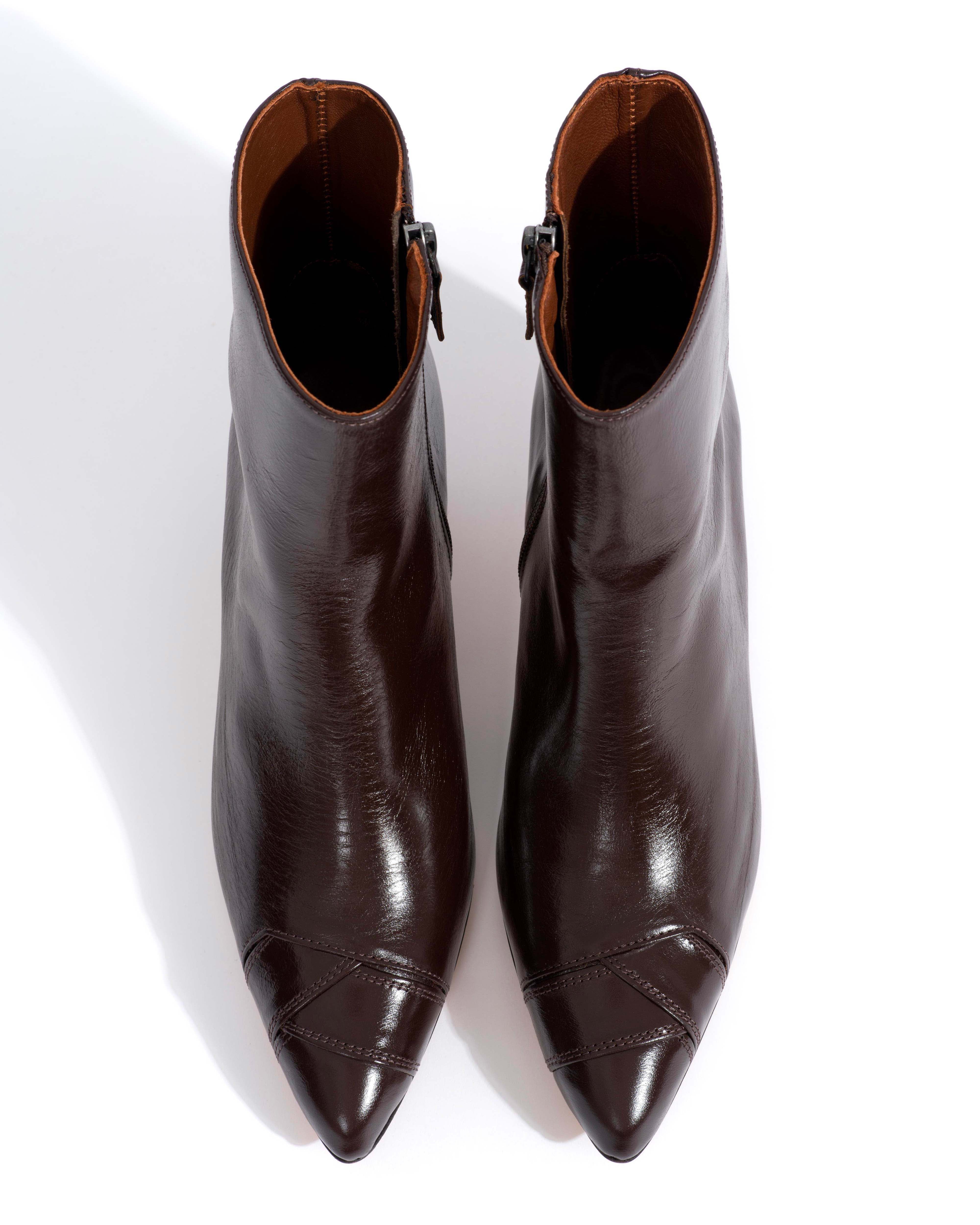 Avy 40 stiletto Crinkled soft calf Espresso brown