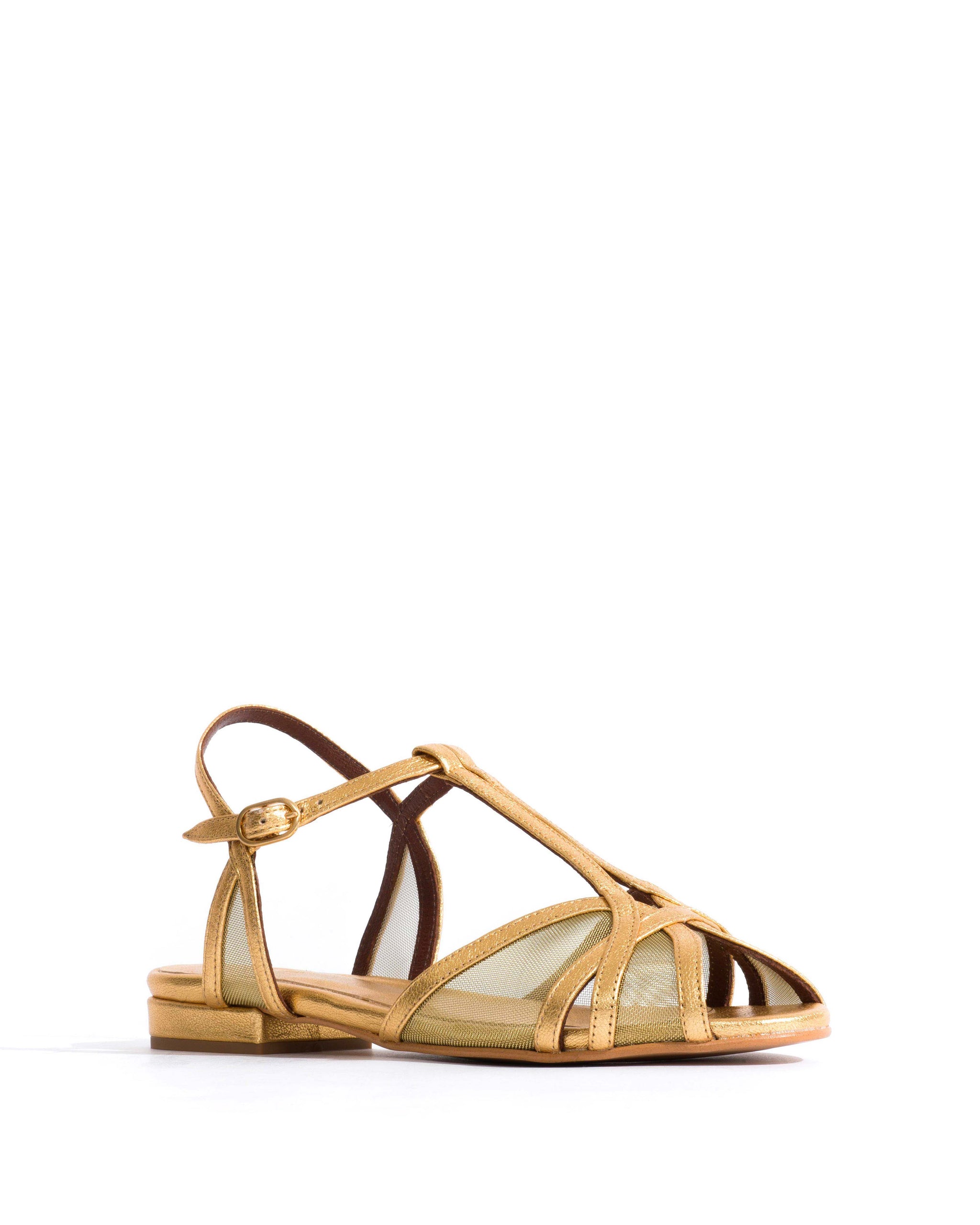 Therese 20 mesh Metallic goat & mesh Gold - Anonymous Copenhagen Flat sandals