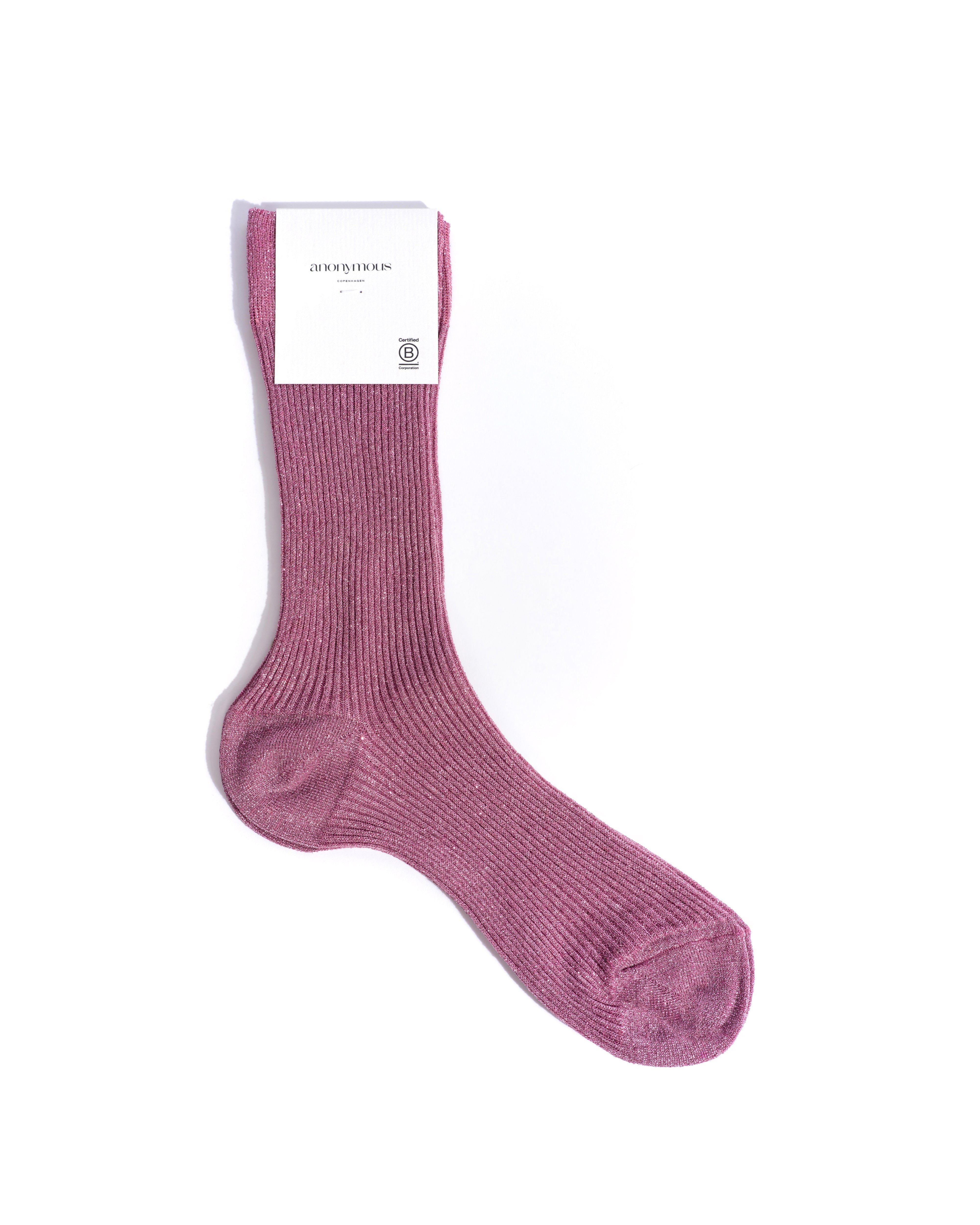 Noa glitter socks 52% nylon 48% polyester Burned rose