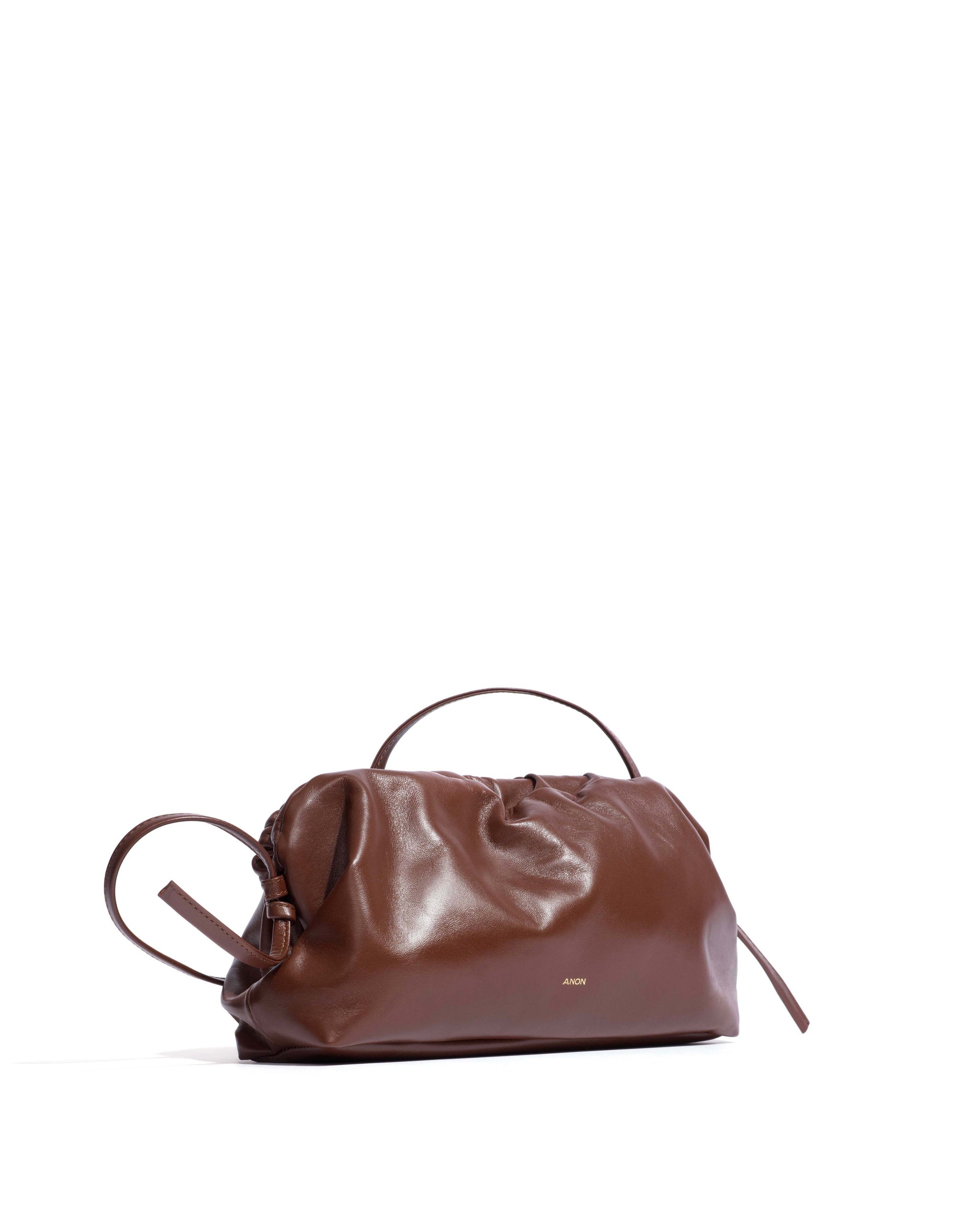 Hally classic cloud bag Shiny lamb Chocolate