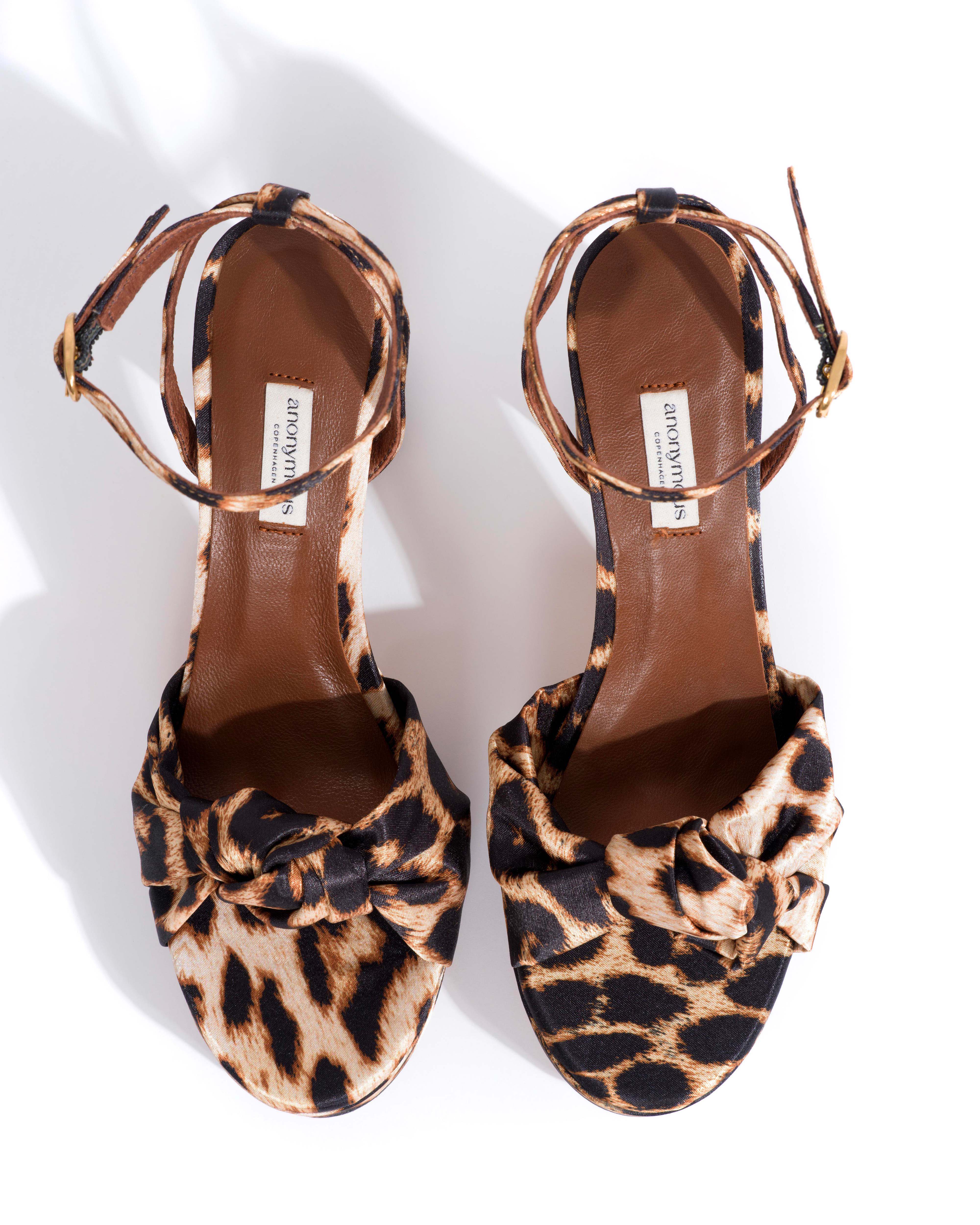 Aliza 85 platform Satin print Leopard