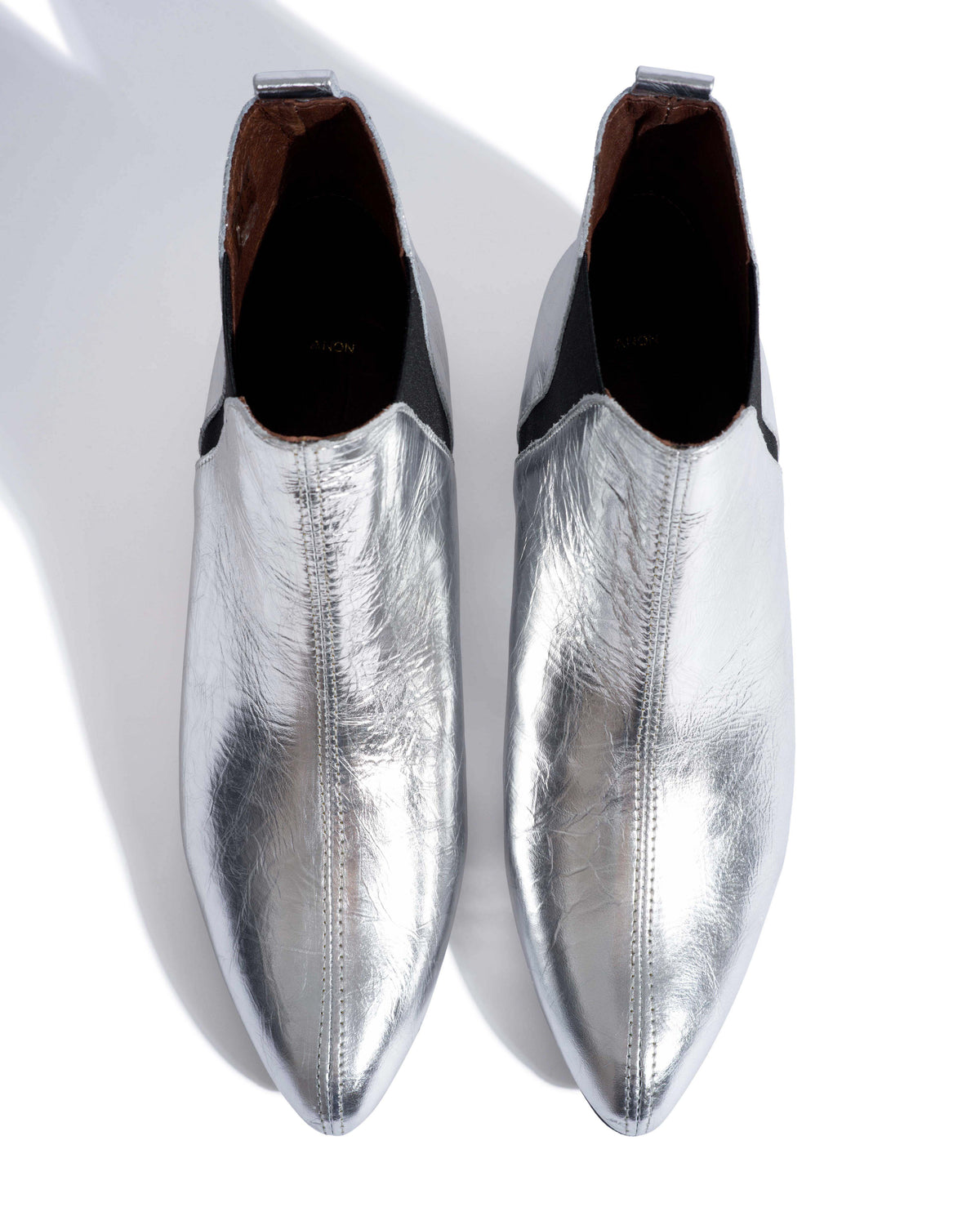 Rita Crinkled metallic lamb Silver