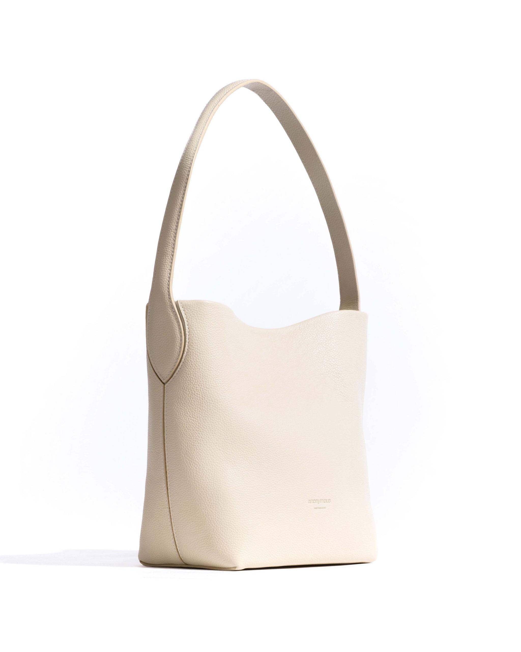 Versa petite bag Pebbled soft calf White sand