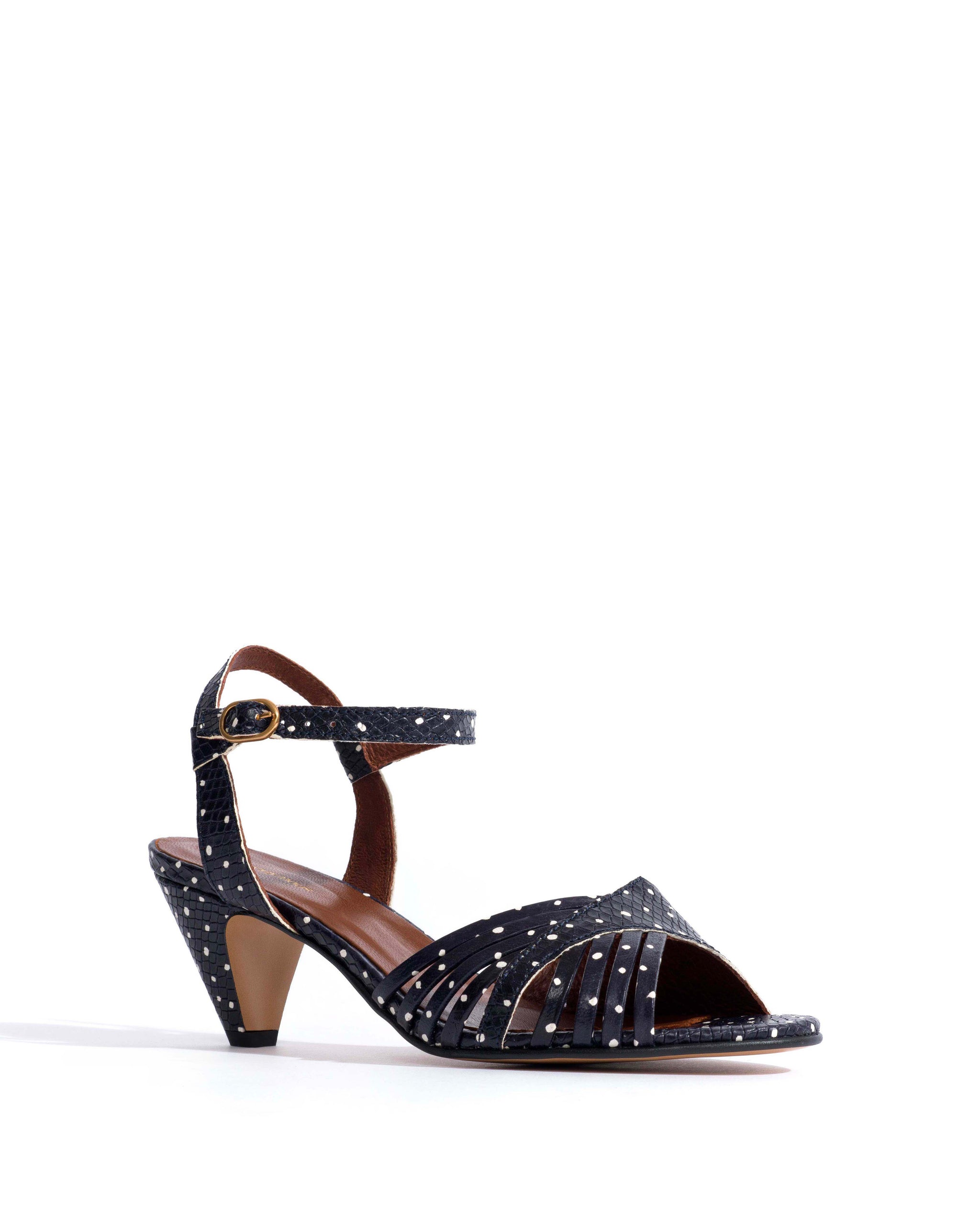 Hermine Spotted snake calf Midnight blue