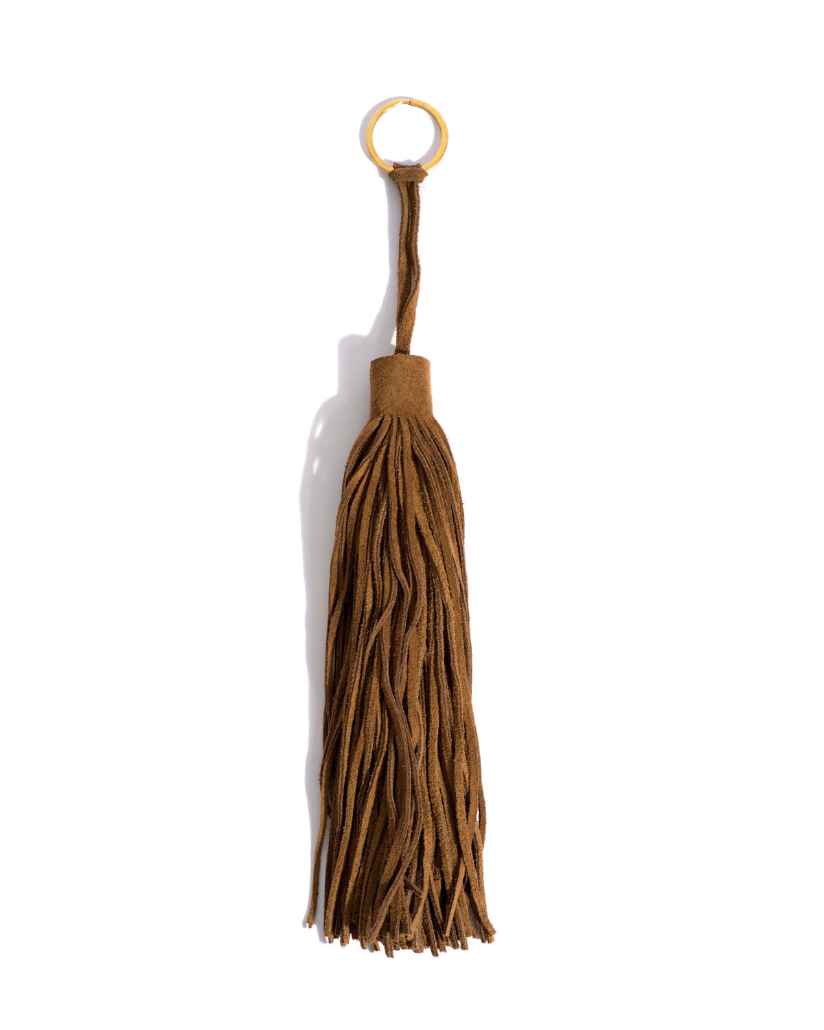 Langley fringe keyring Calf suede Cinnamon