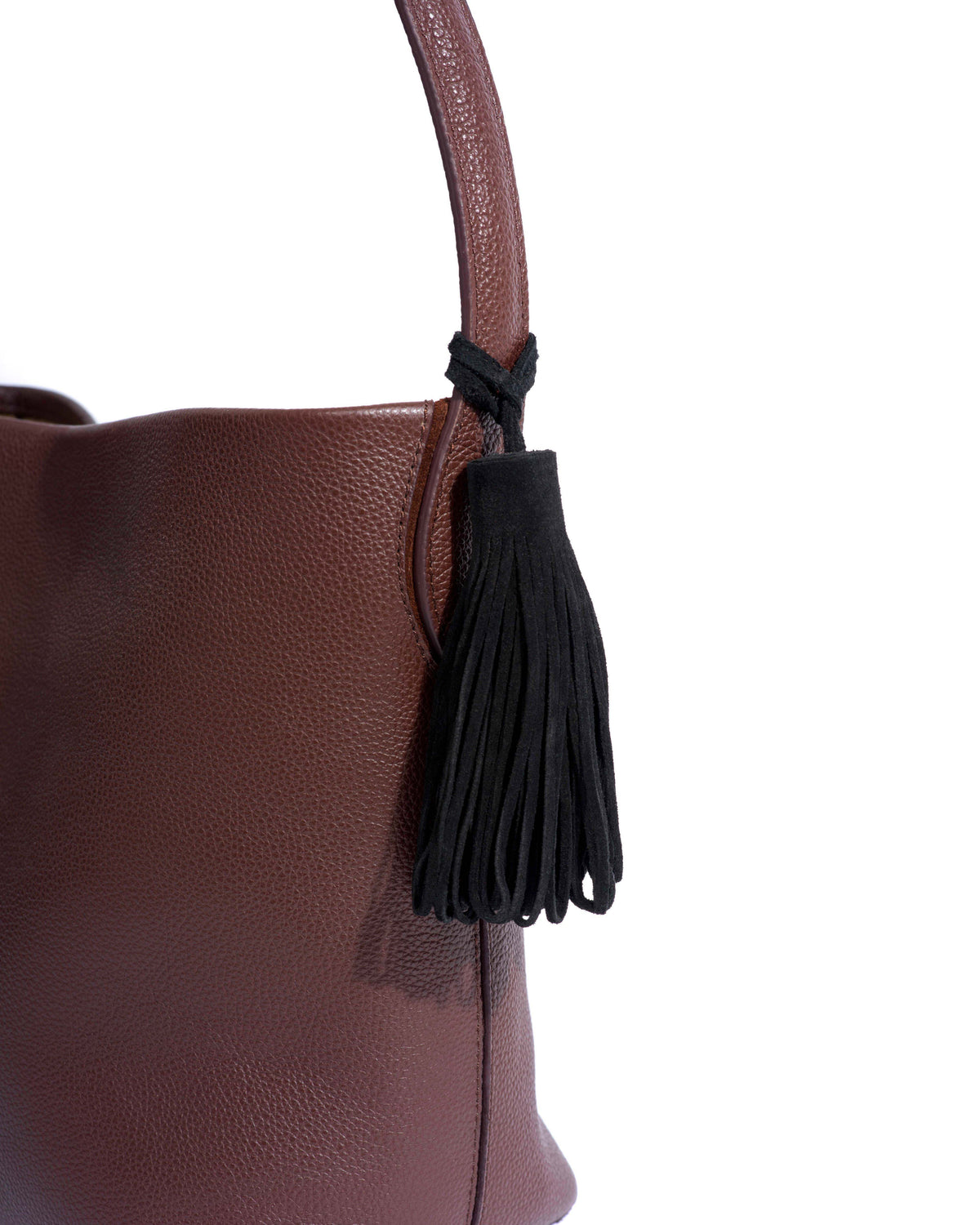 Katty fringe keyring Calf suede Black