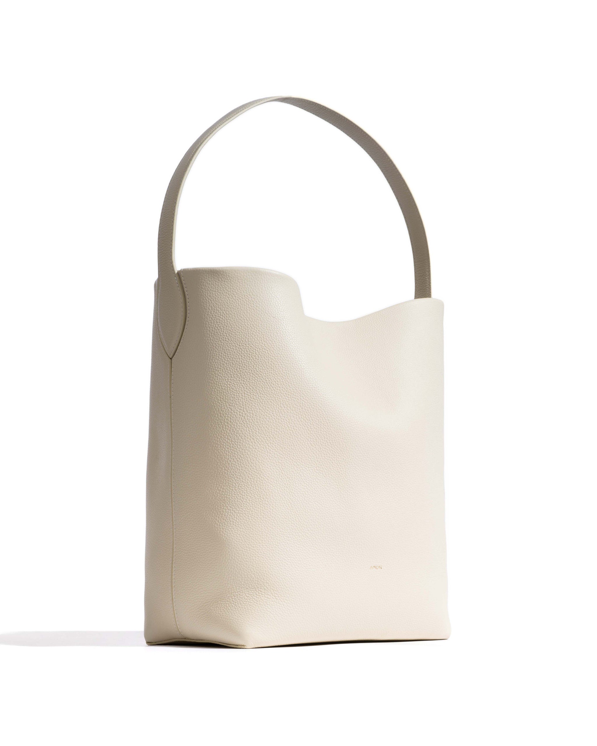 Versa everyday bag Pebbled soft calf White sand - Anonymous Copenhagen Bags