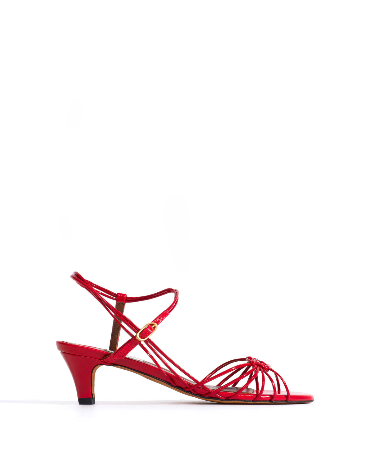 Savannah 40 hand-braided Crinkled polished goat Scarlet