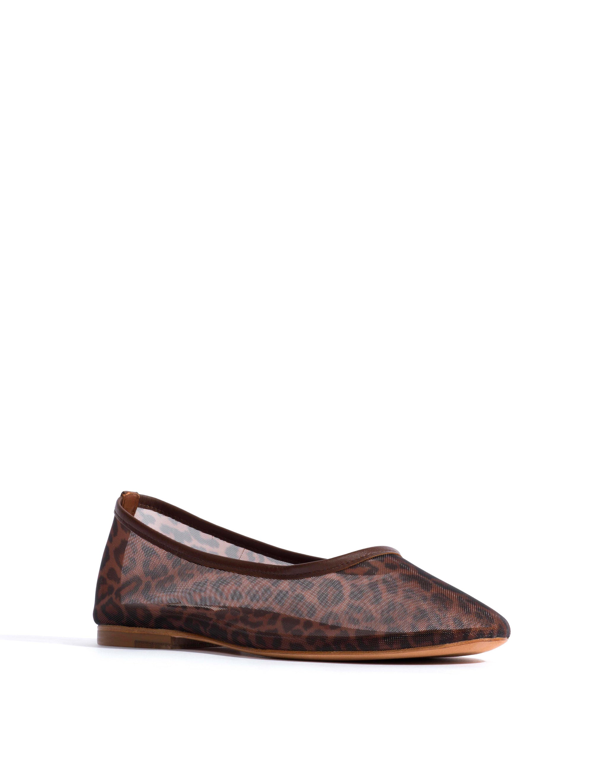 Sacha mesh Shiny lamb & mesh Chocolate & leopard - Anonymous Copenhagen Flat-loafers & ballerinas & pumps