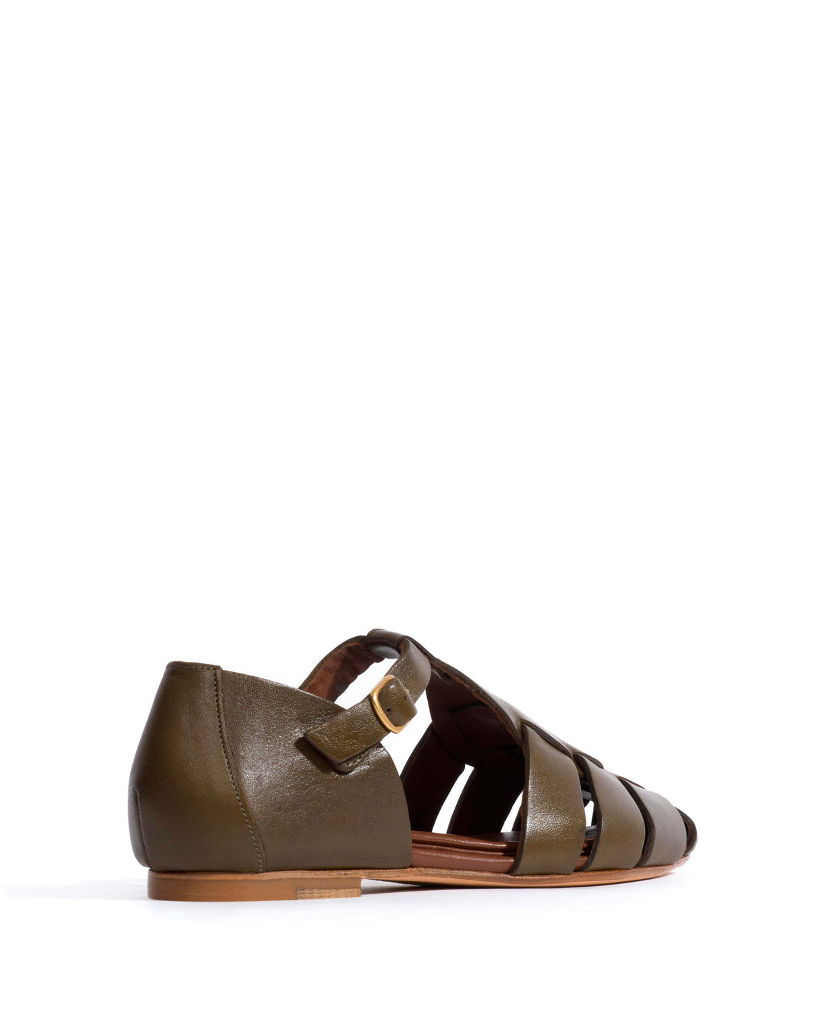 Lain flats Vegetal soft calf Forrest green