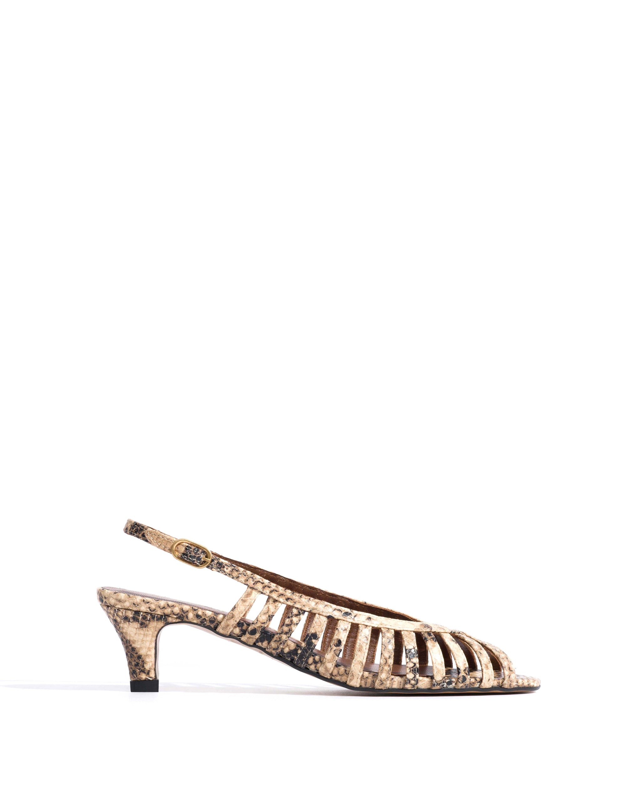 Carminho 40 stiletto Snake calf Natural sand - Anonymous Copenhagen Heels
