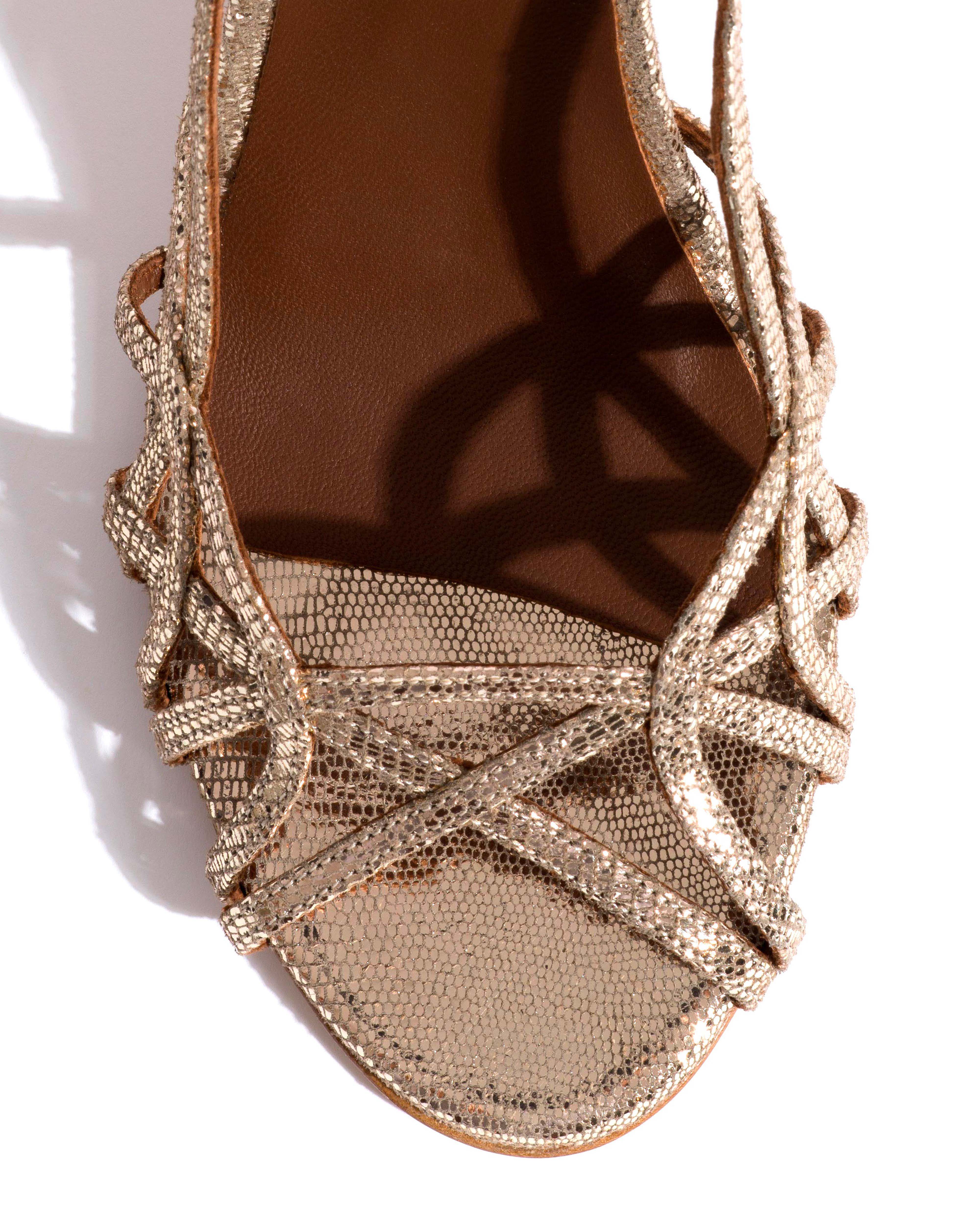 Scarlett 100 Lizard metallic goat Vintage champagne