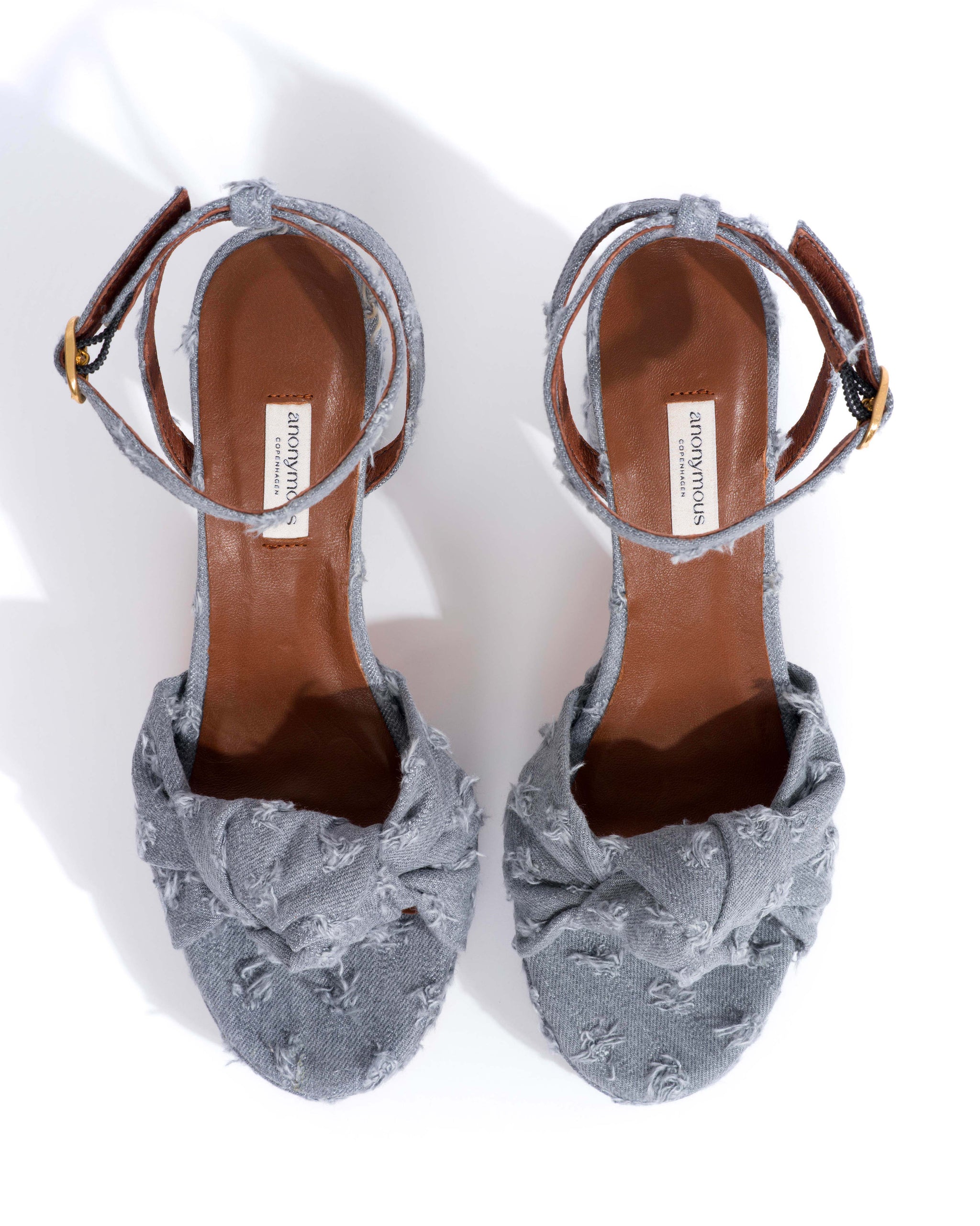 Aliza 85 platform Denim Distressed washed grey - Anonymous Copenhagen Heels