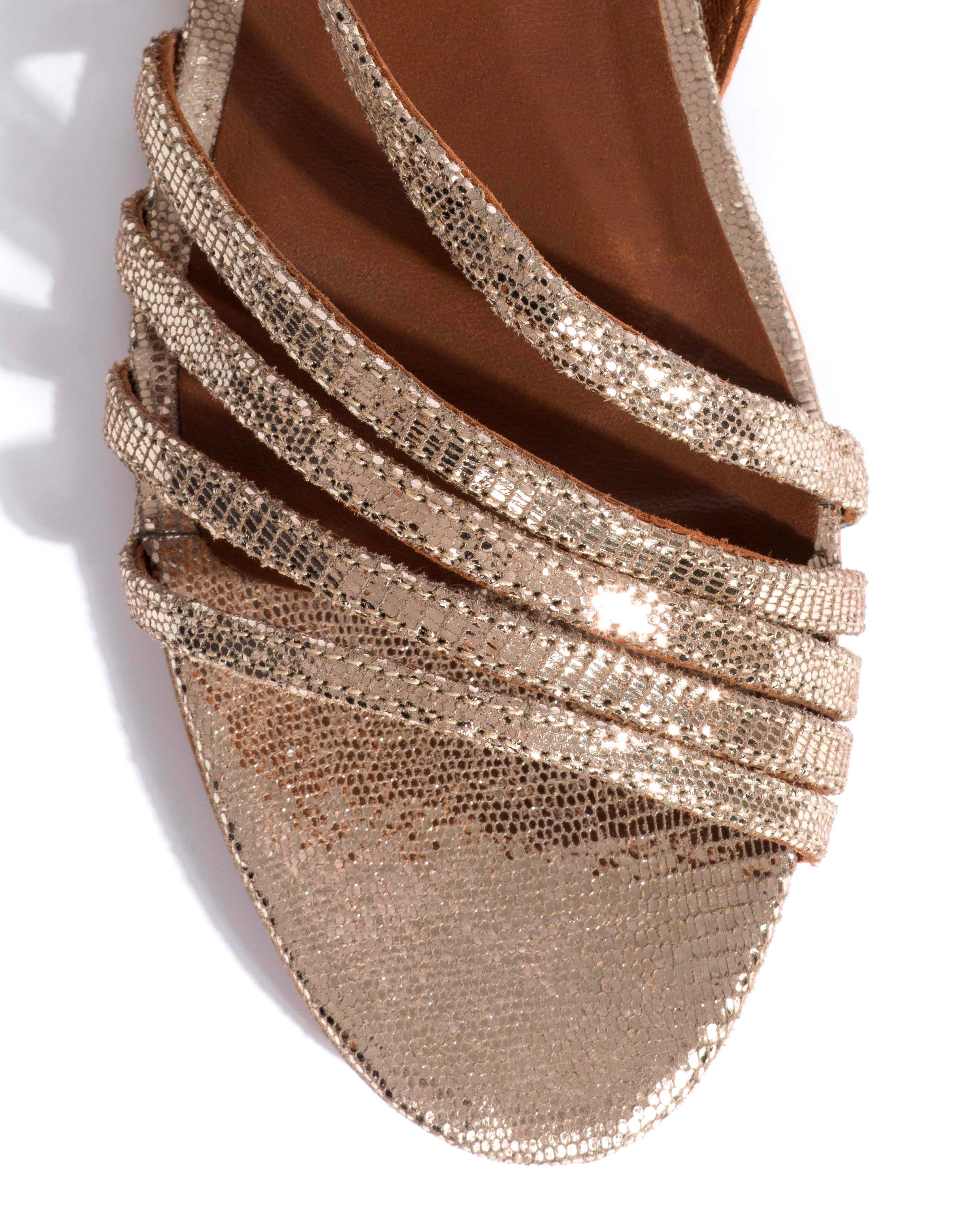 Naia 10 Lizard metallic goat Vintage champagne