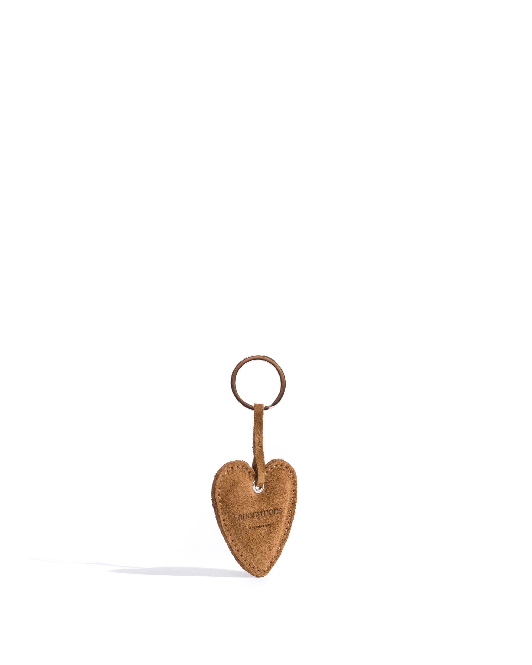 Heart keyring Calf suede Cinnamon - Anonymous Copenhagen Small Leather Goods