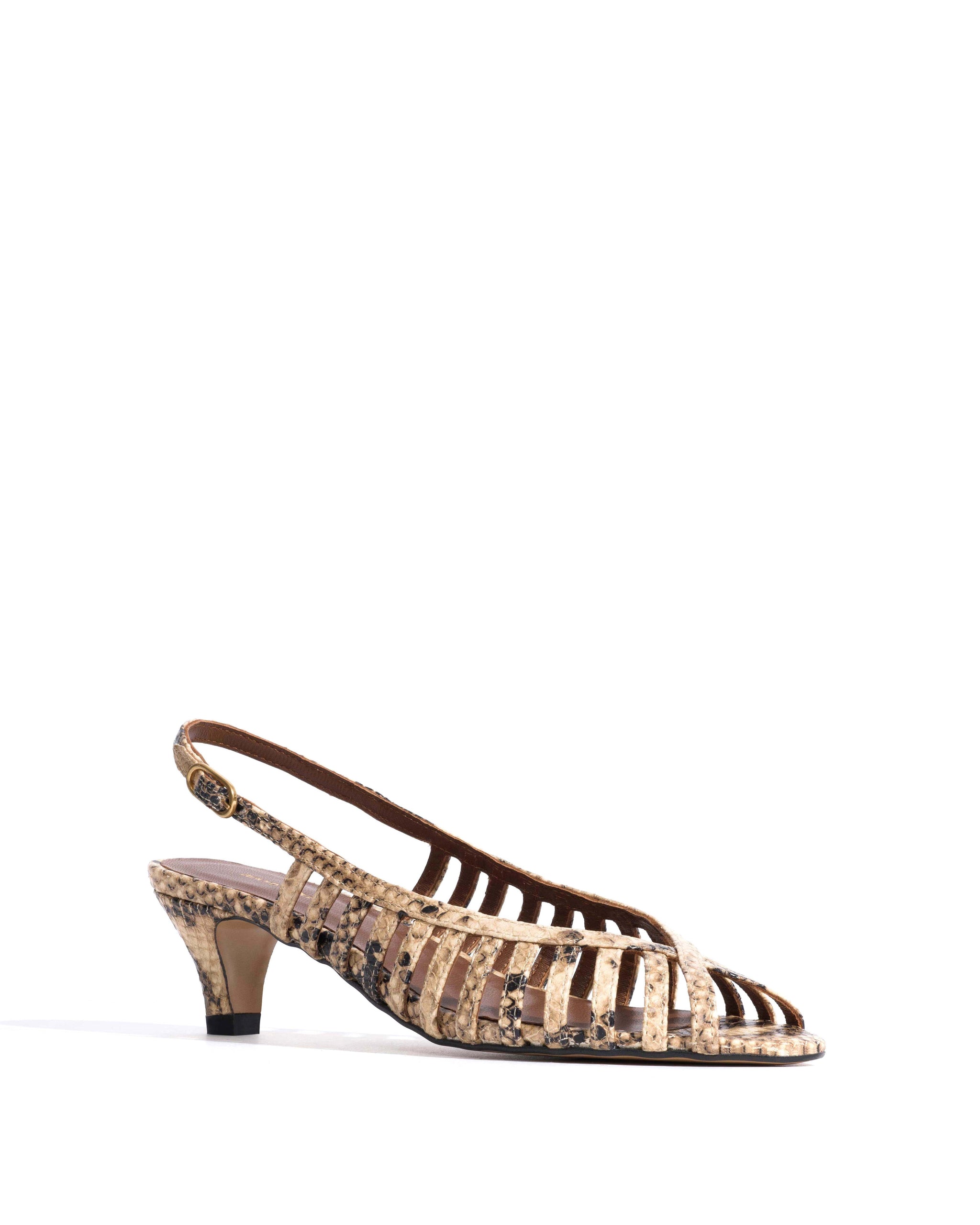 Carminho 40 stiletto Snake calf Natural sand - Anonymous Copenhagen Heels