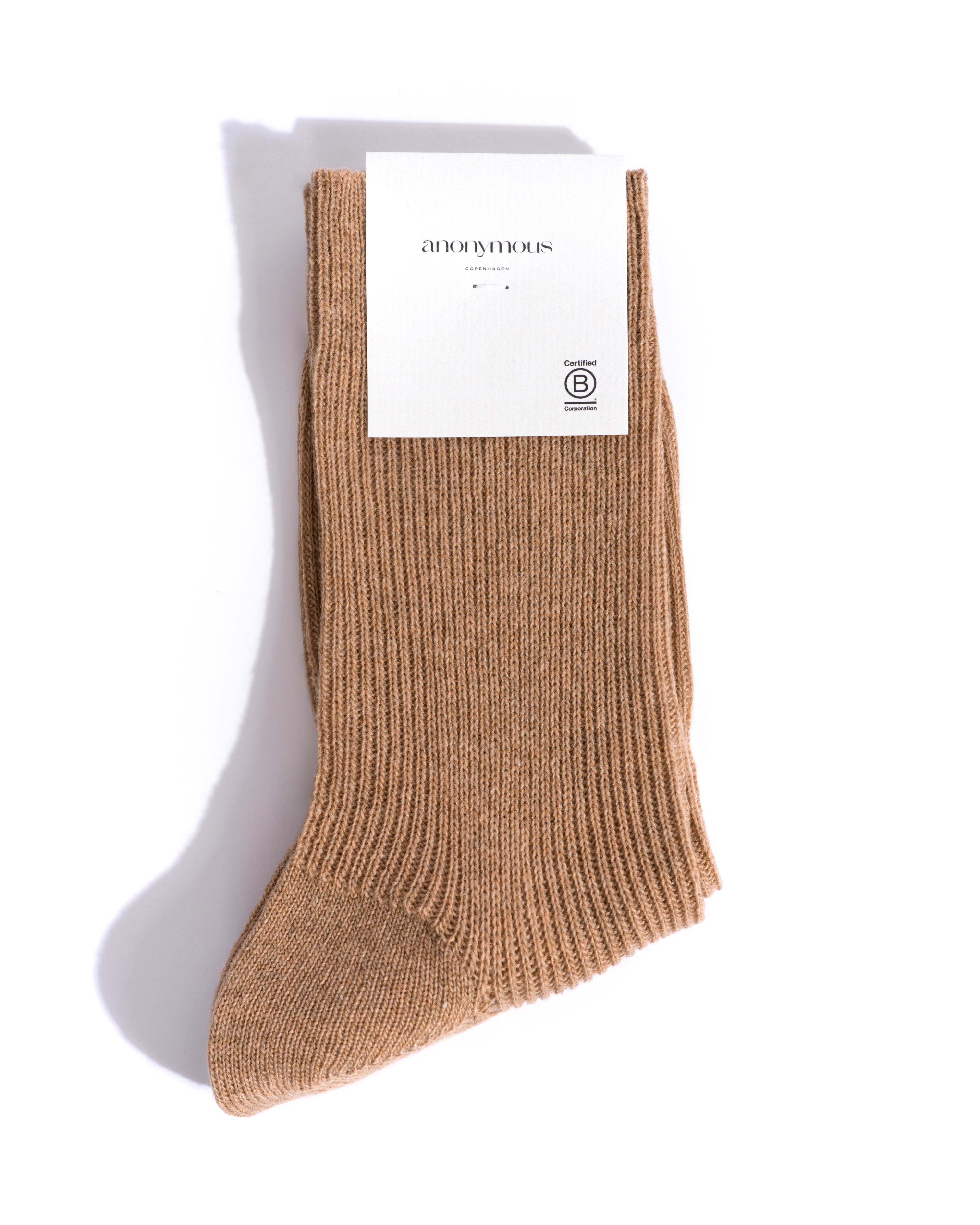 Lanai cashmere socks 70% wool 30% cashmere Caramel