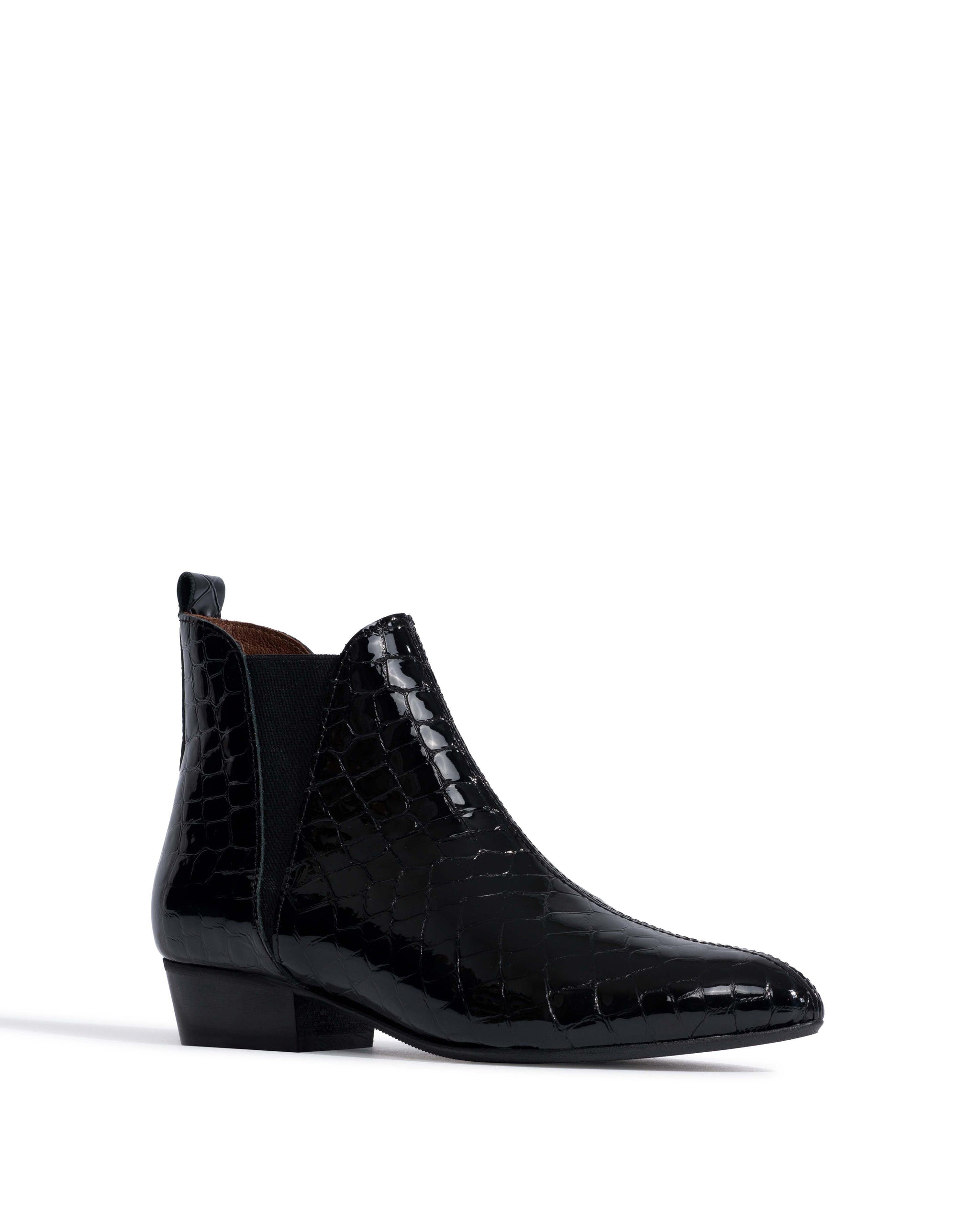 Rita Polished croco calf Black