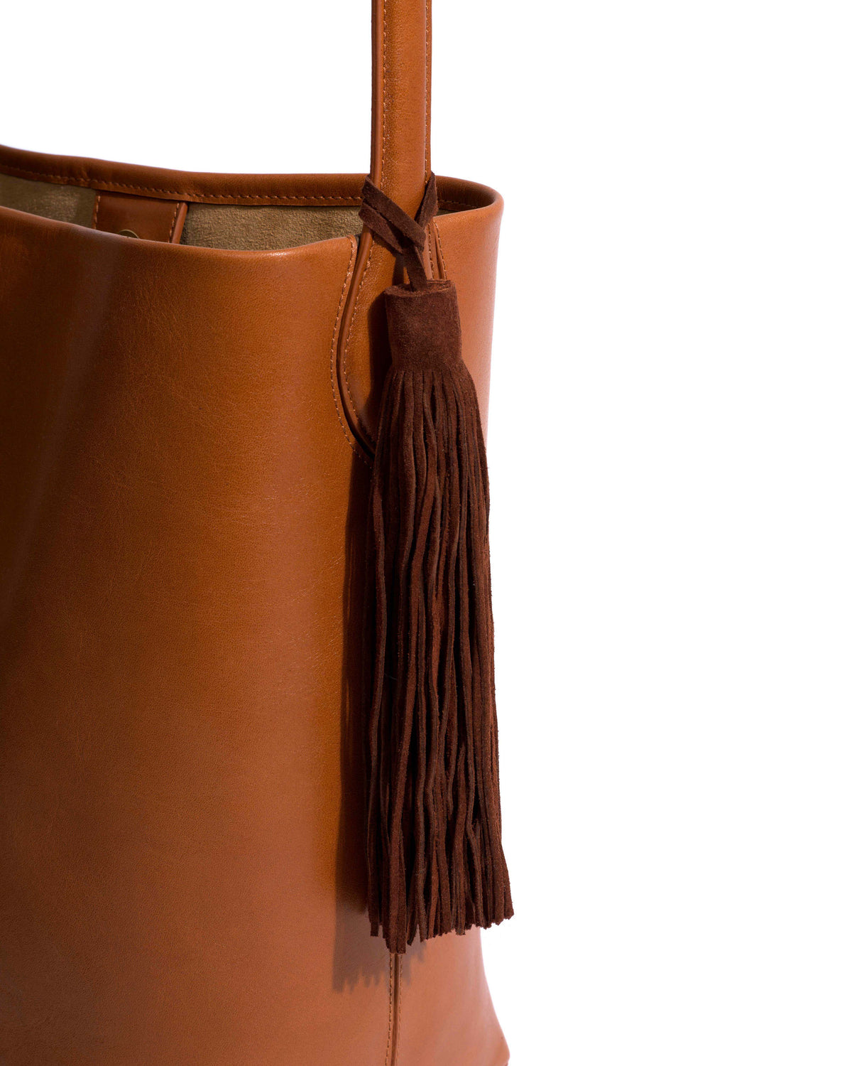 Langley fringe keyring Calf suede Chocolate