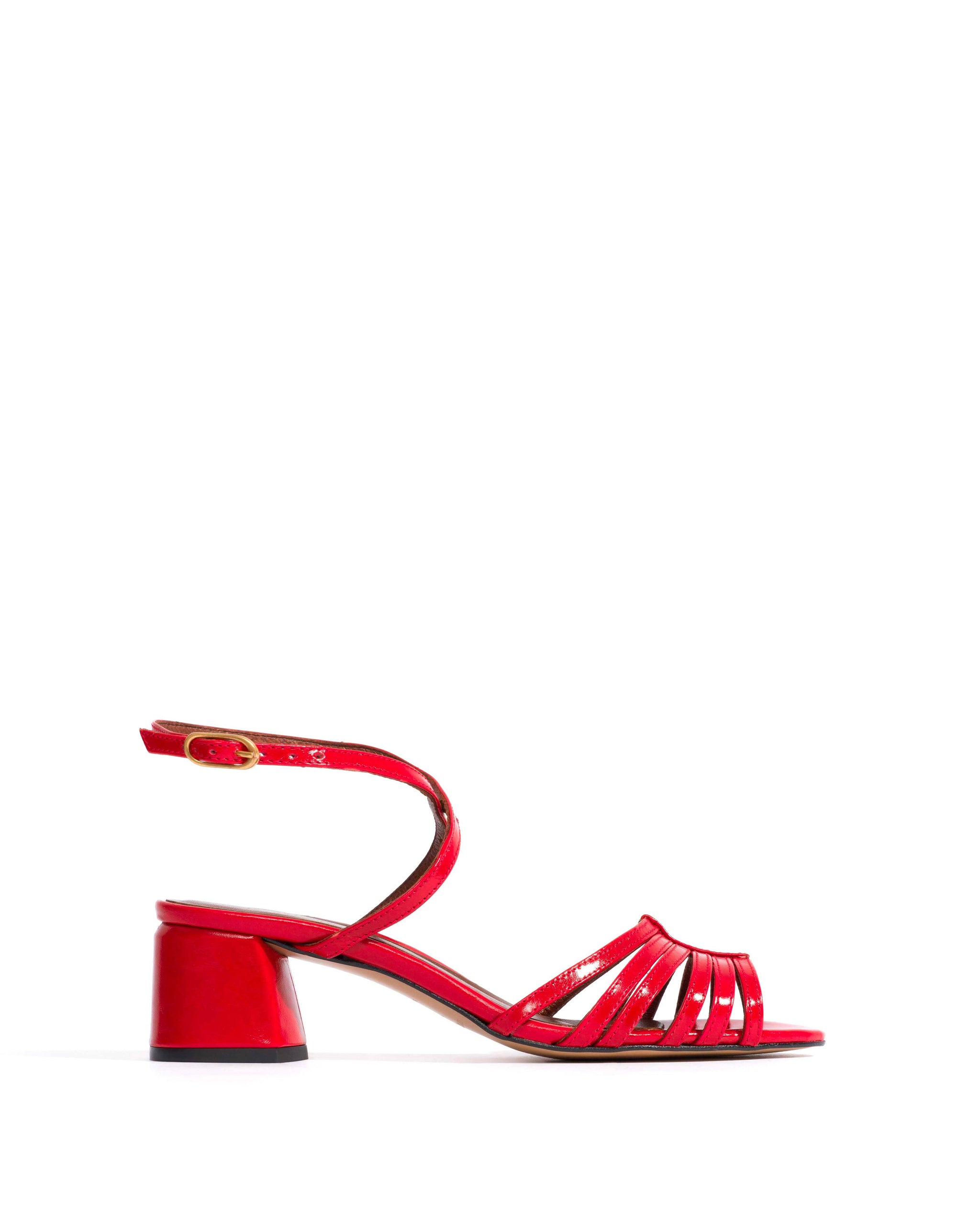 Tangie open Crinkled polished goat Scarlet - Anonymous Copenhagen Heels