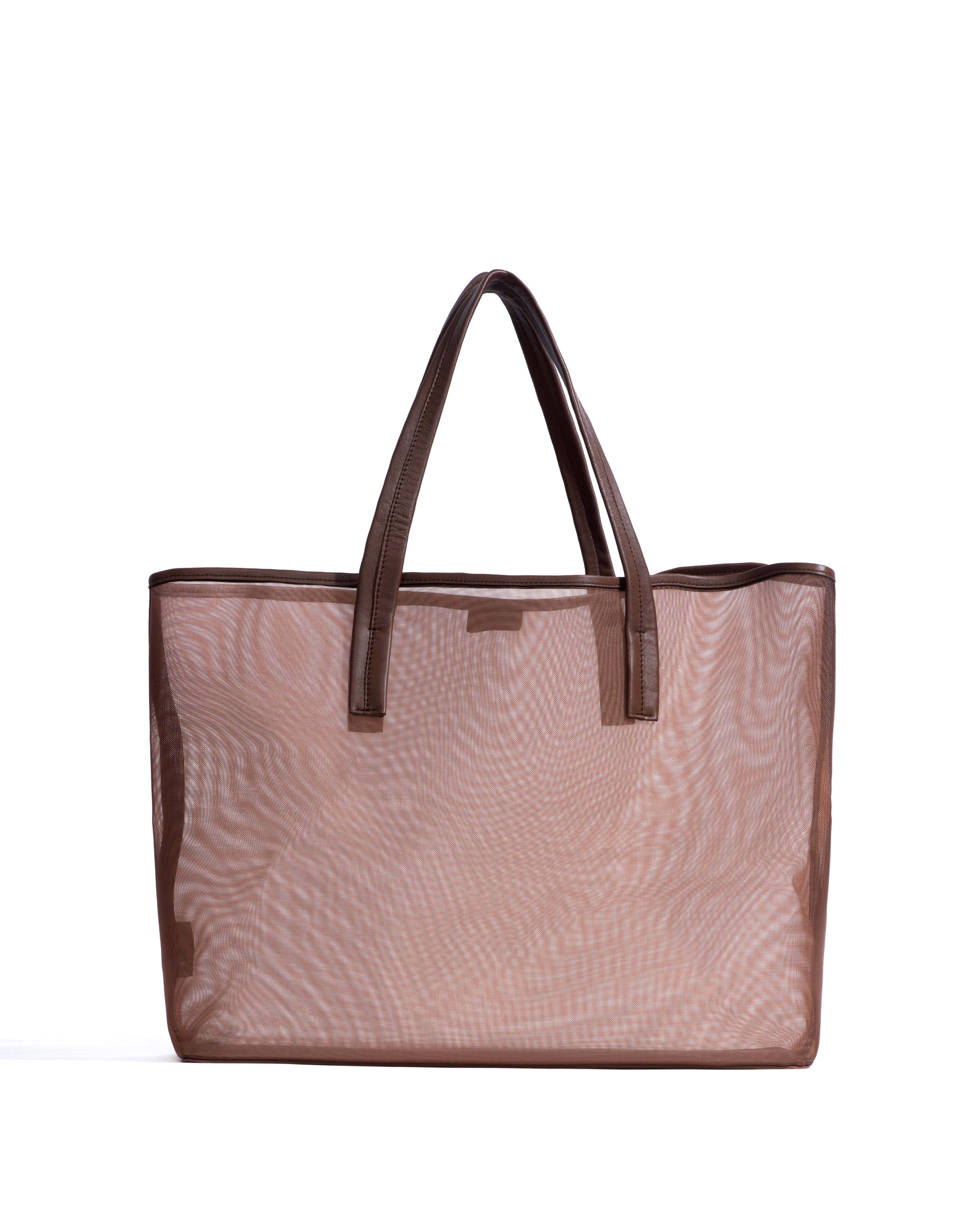 Ruba shopper mesh Shiny lamb & mesh Chocolate