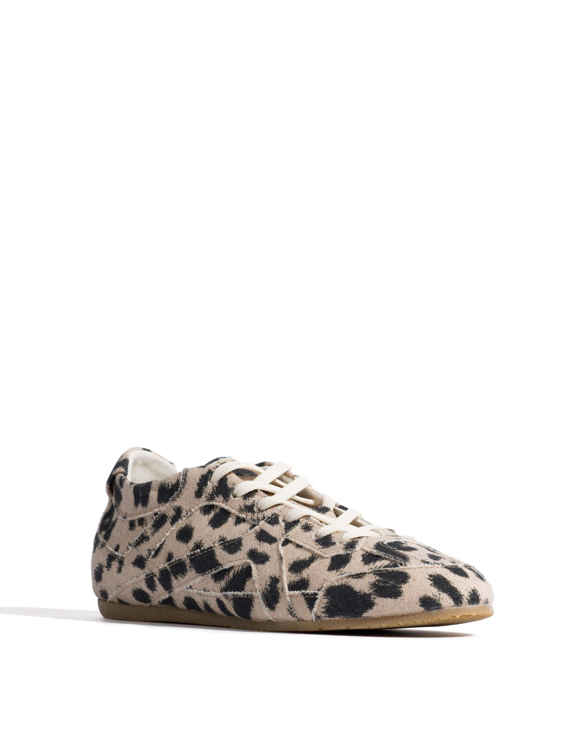 Sneakerina Natural cotton-linen Leopard
