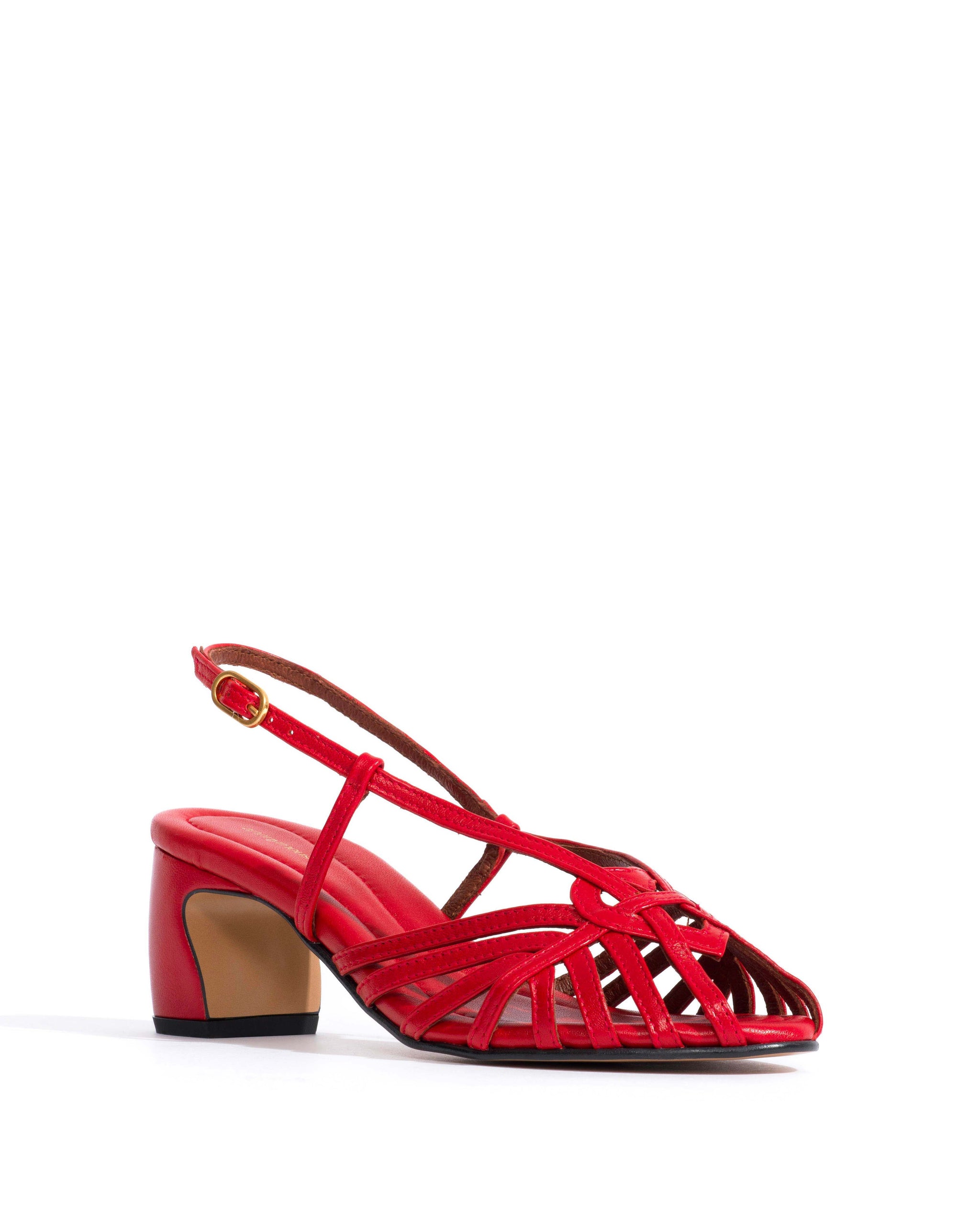 Briddie 50 heart Shiny lamb Ruby red - Anonymous Copenhagen Shoes