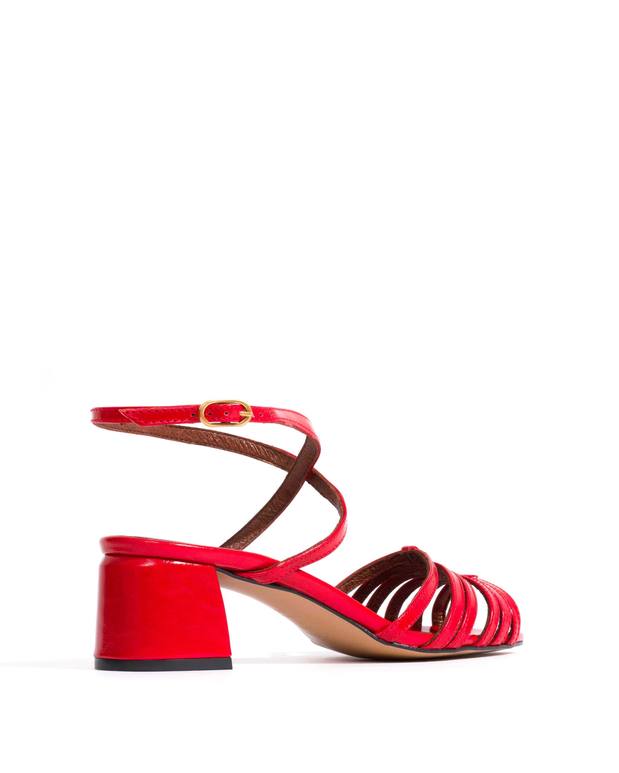 Tangie open Crinkled polished goat Scarlet - Anonymous Copenhagen Heels