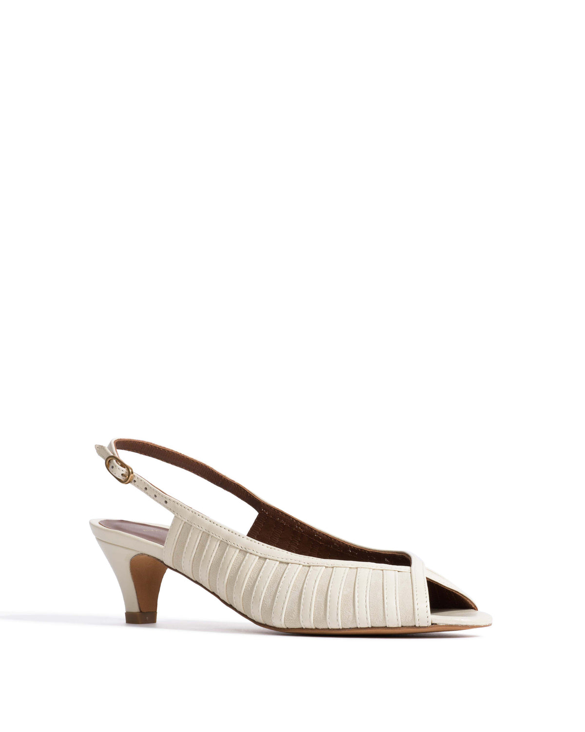 Carminho 40 suede Shiny lamb & suede leather White sand