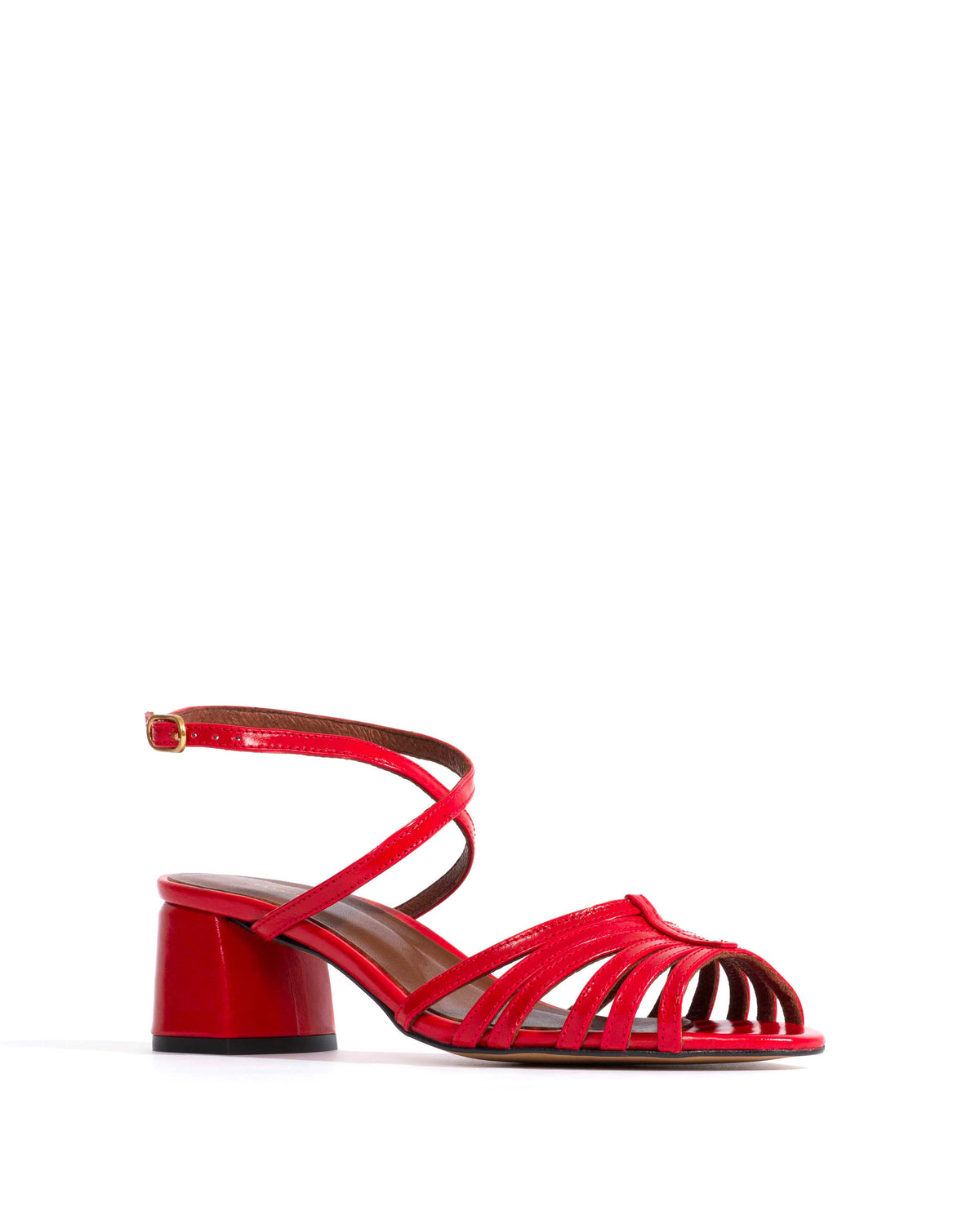 Tangie open Crinkled polished goat Scarlet