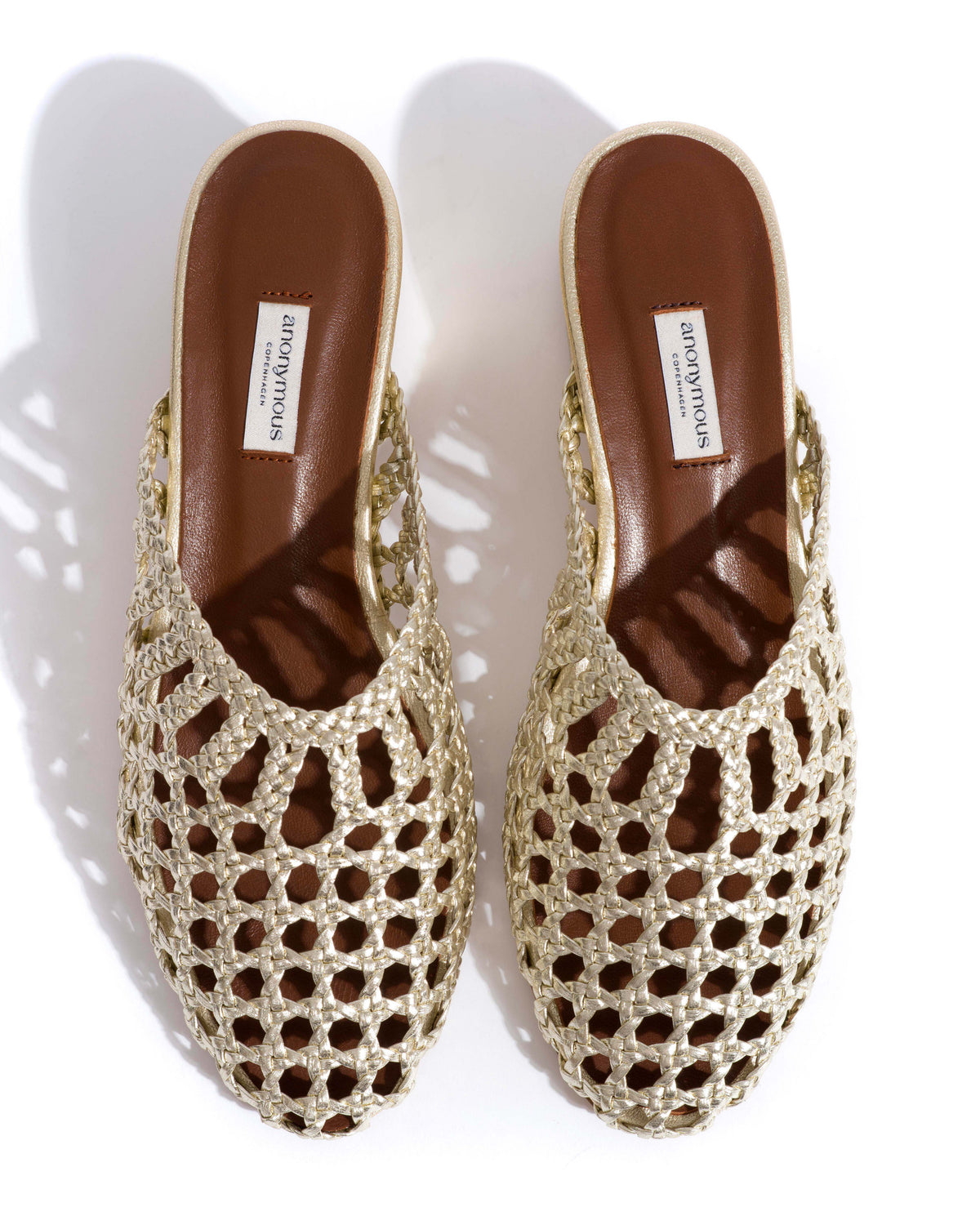 Sabrina 40 hand-braided leather Champagne