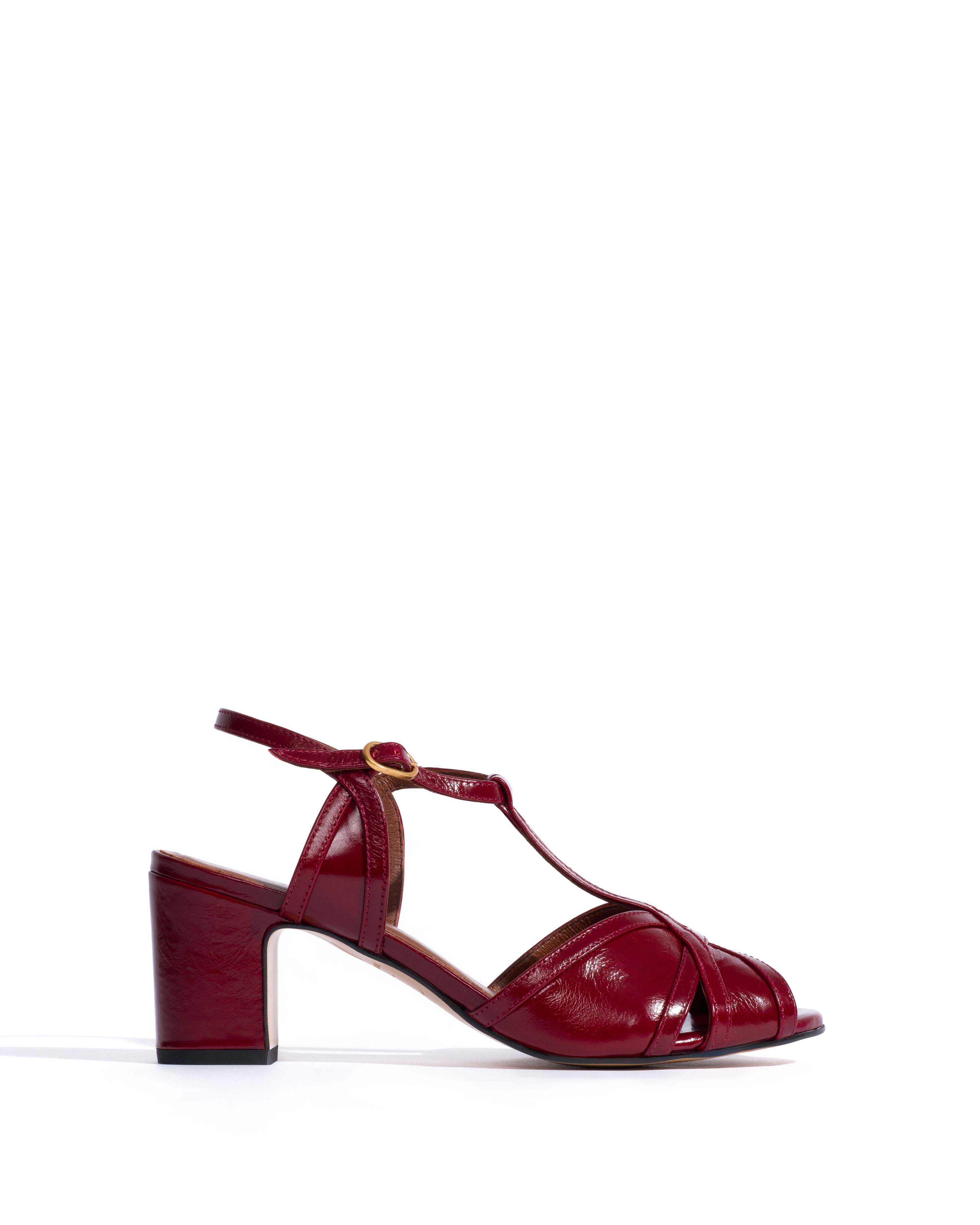 Therese 55 Crinkled polished goat Pomegranate