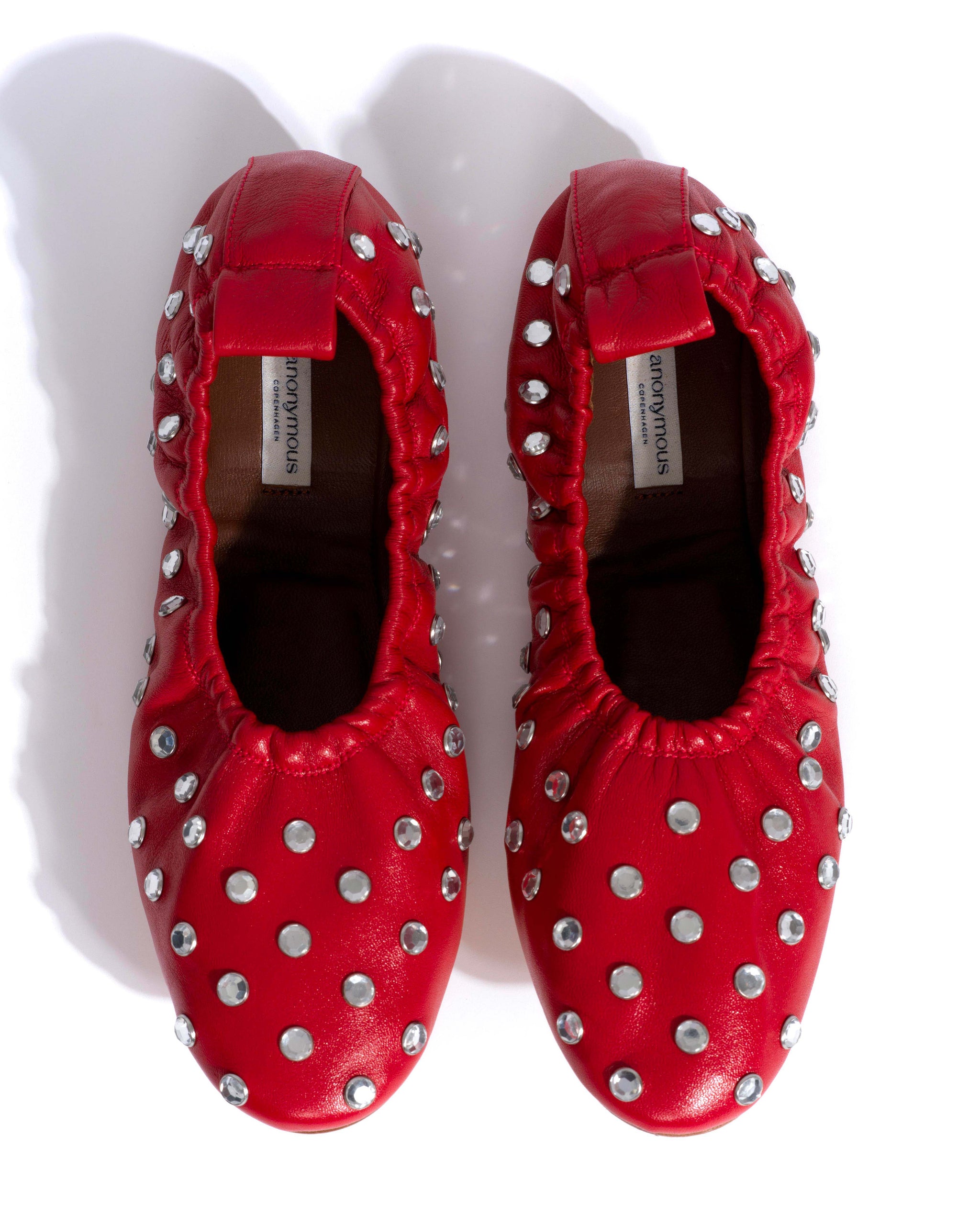 Mirelda crystals Silky lamb Ruby red - Anonymous Copenhagen Flat-loafers & ballerinas & pumps