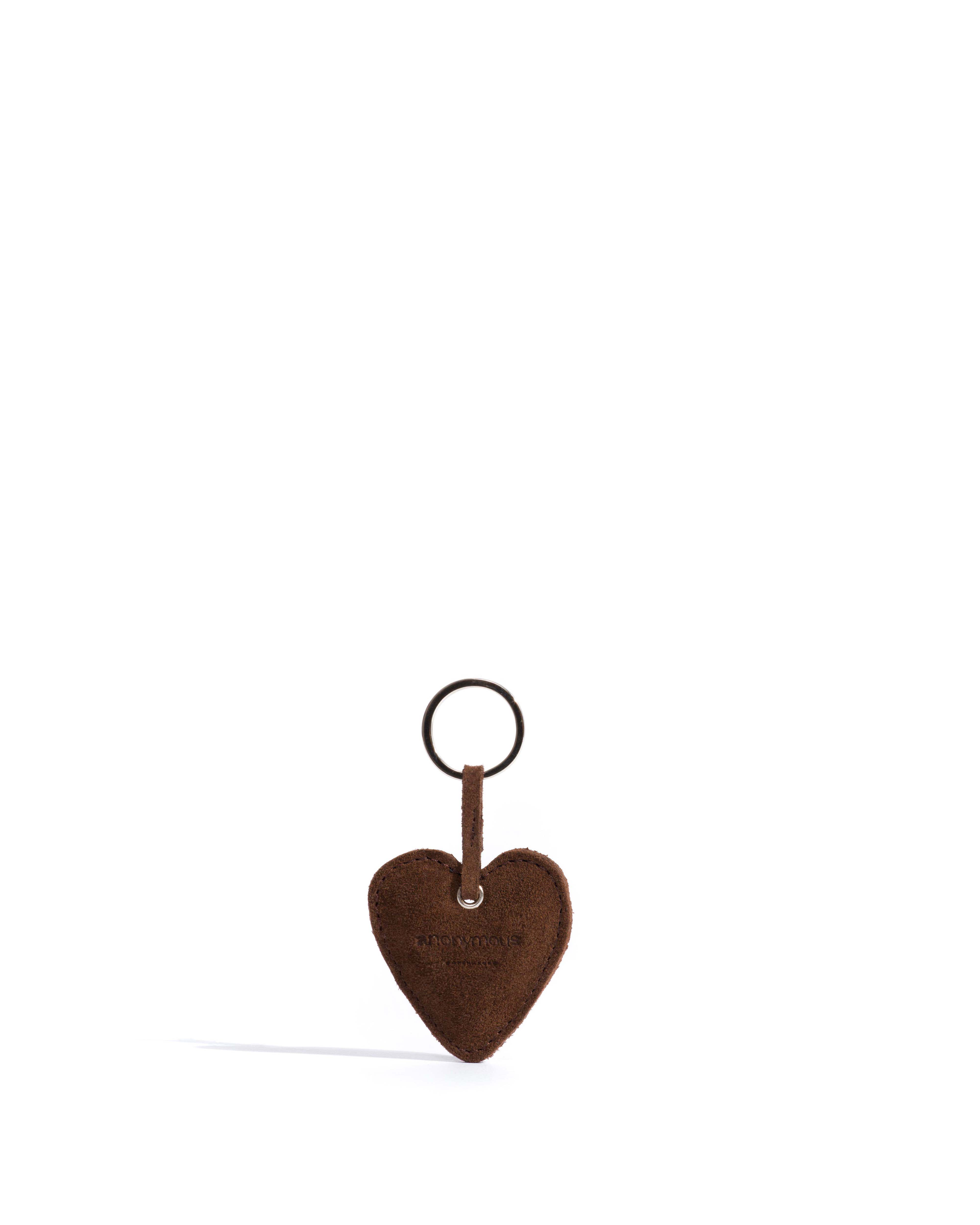 Heart keyring Calf suede Chocolate