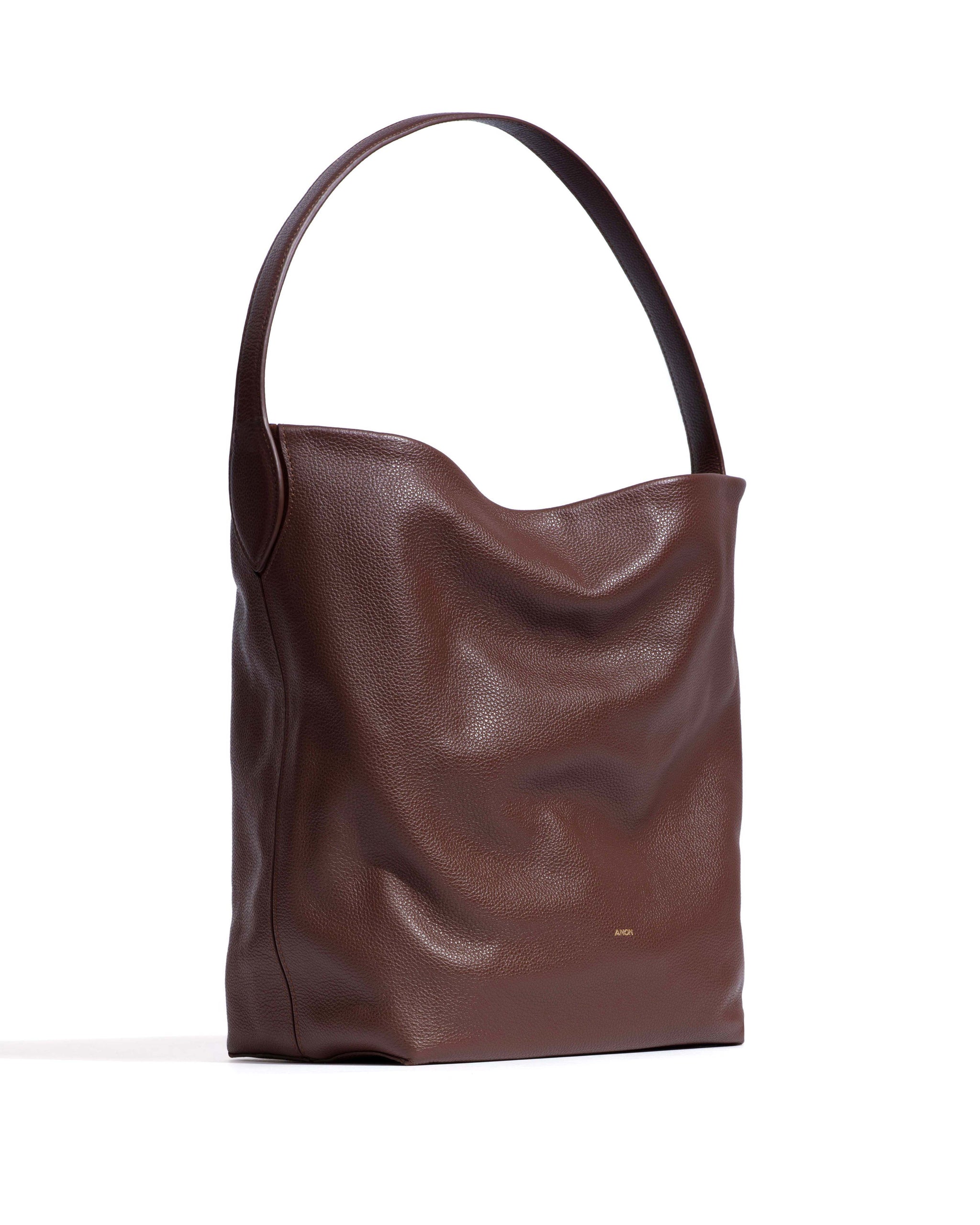 Versa slouchy everyday bag Pebbled soft calf Chocolate - Anonymous Copenhagen Bags