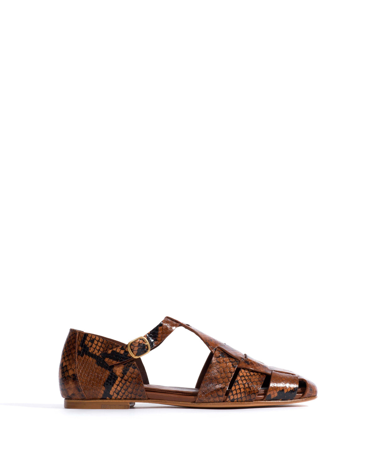Lain flats Snake calf Hazelnut
