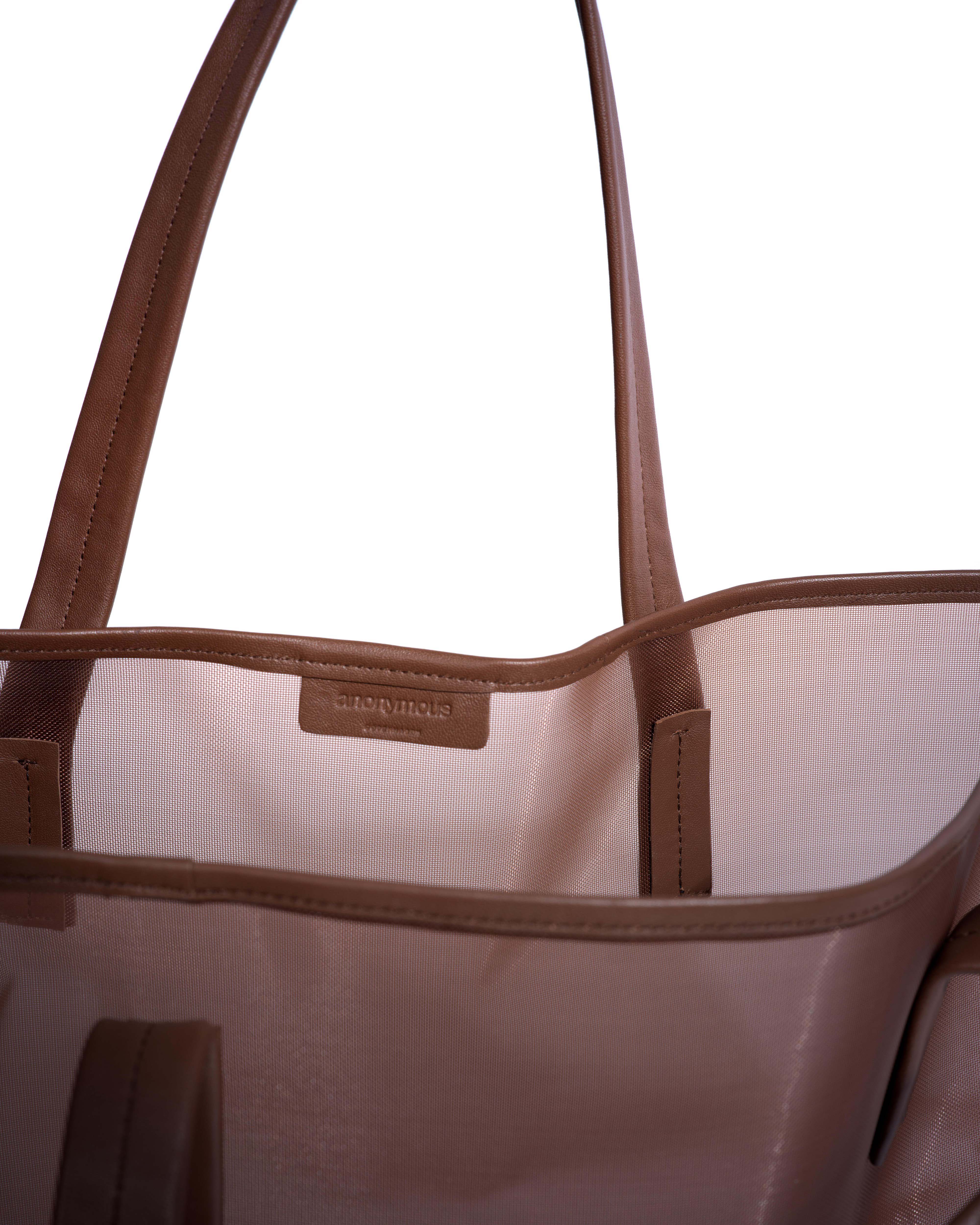 Ruba shopper mesh Shiny lamb & mesh Chocolate