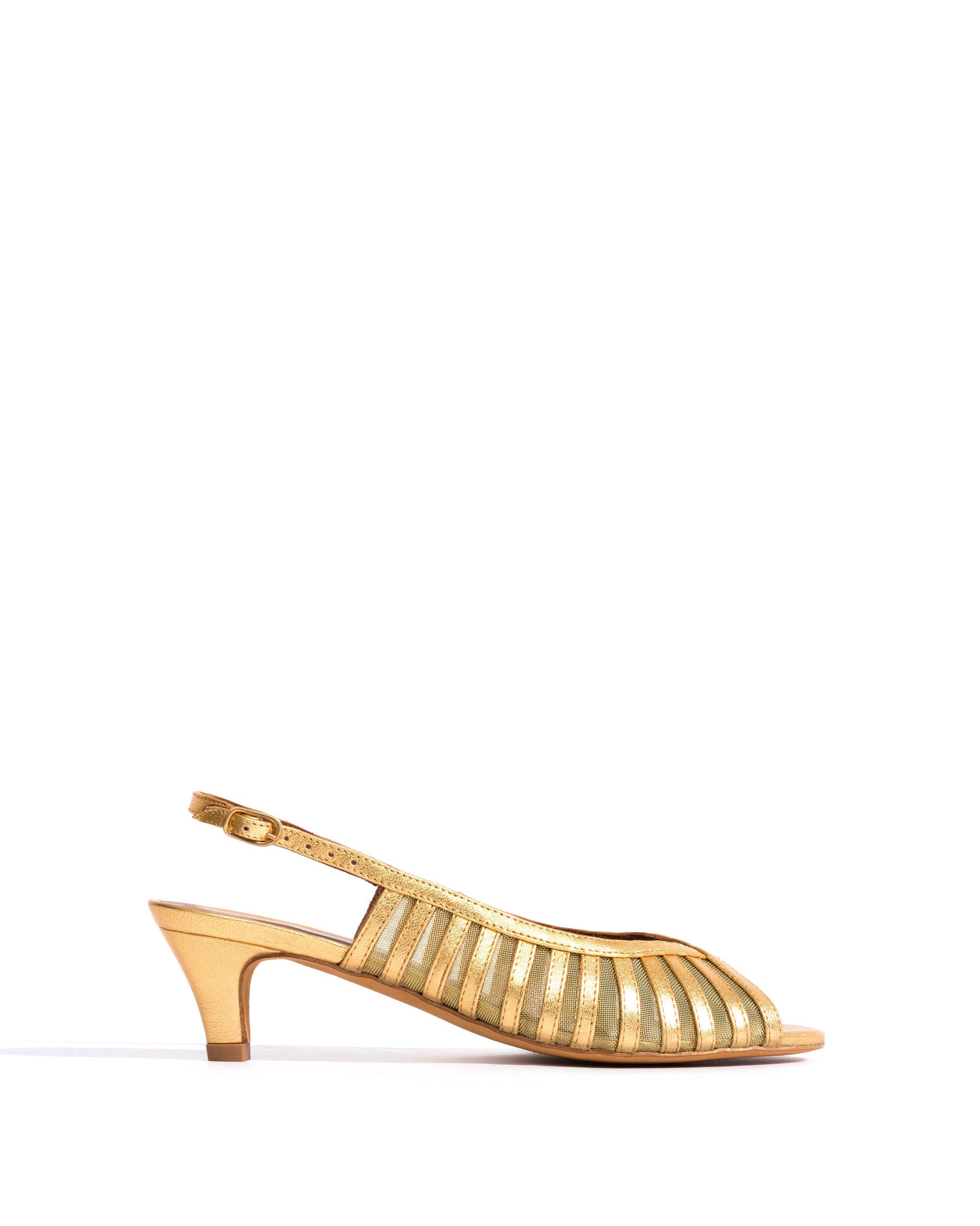 Carminho 40 mesh Metallic goat & mesh Gold - Anonymous Copenhagen Heels