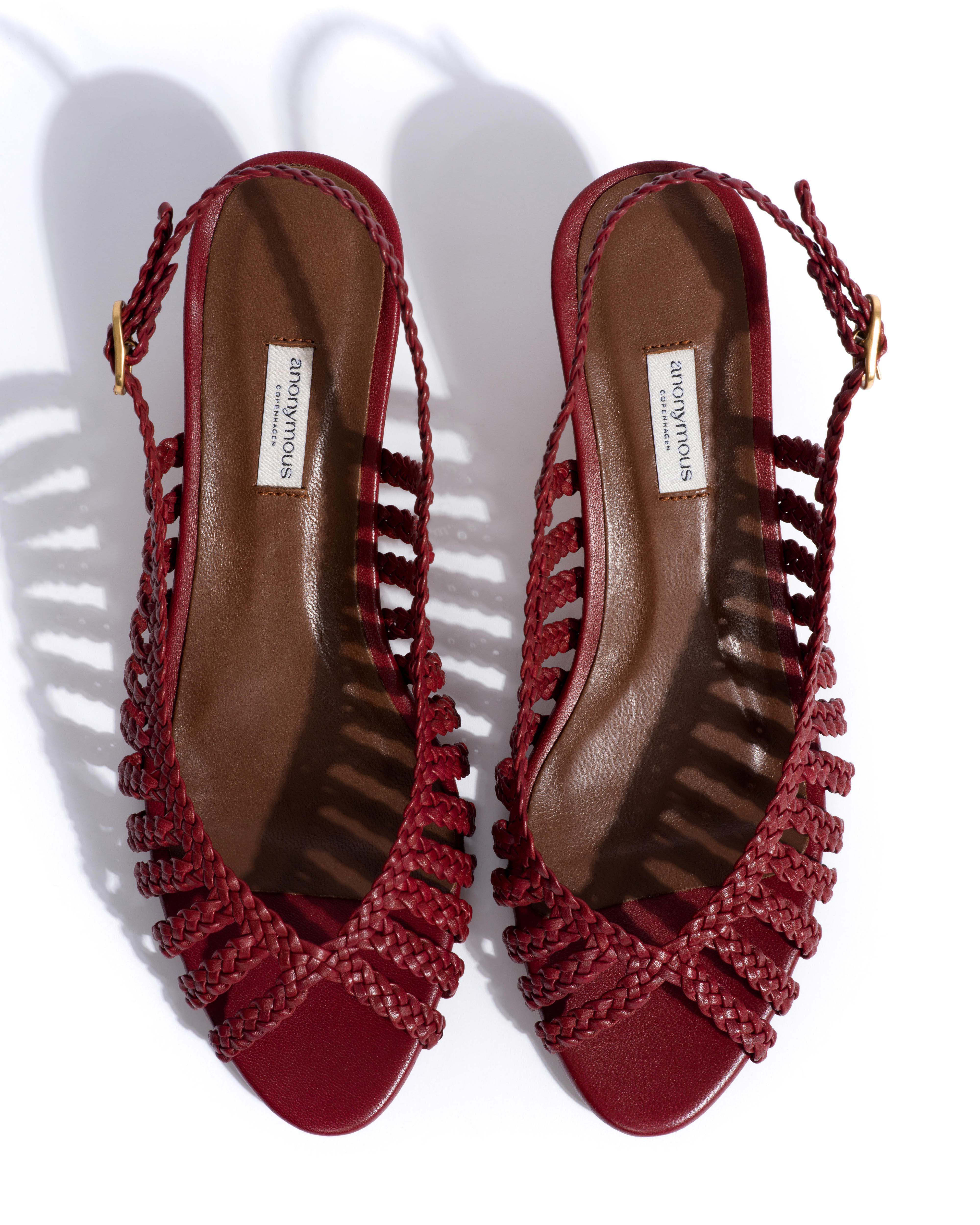 Carminho 40 hand-braided Hand-braided leather Pomegranate