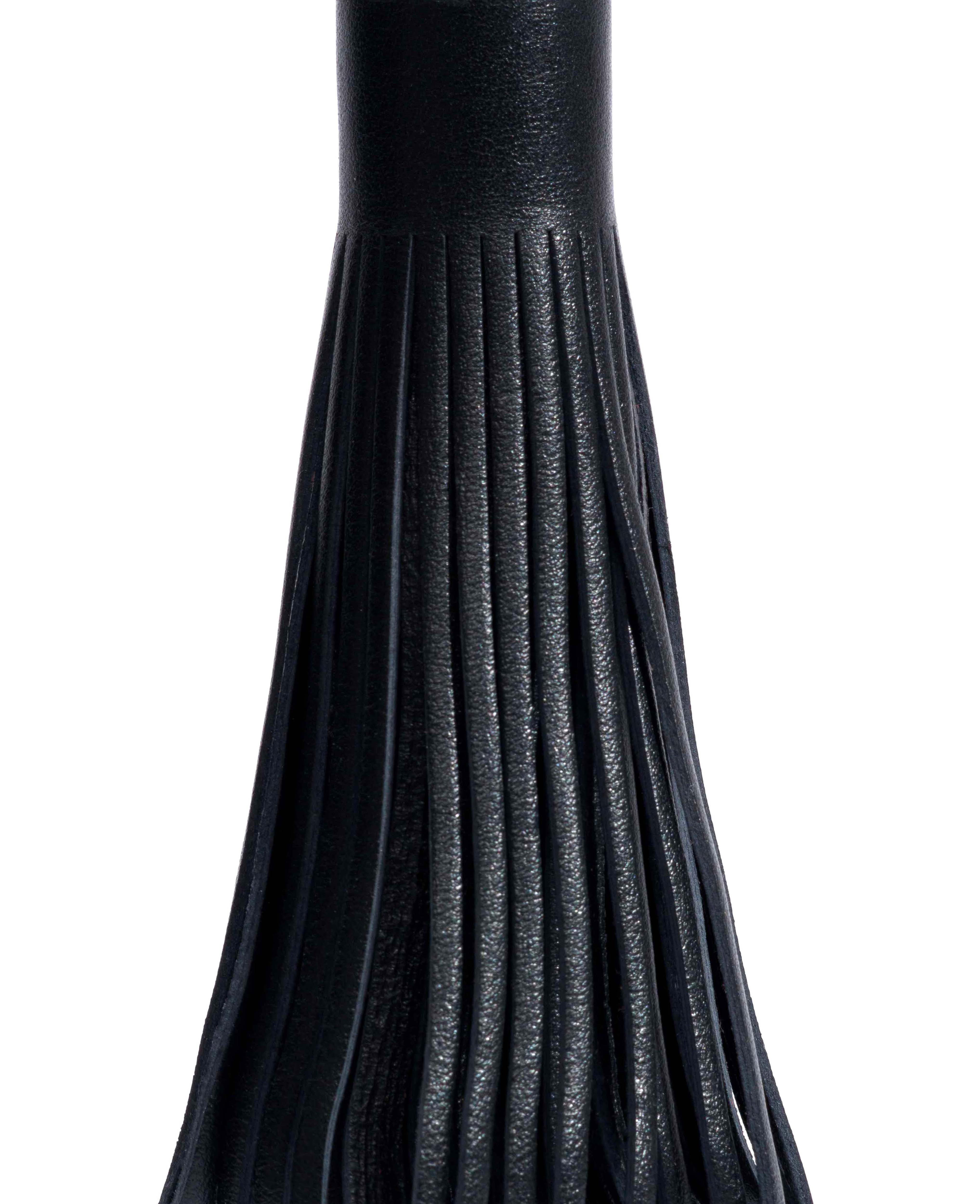 Katty fringe keyring Soft calf Black