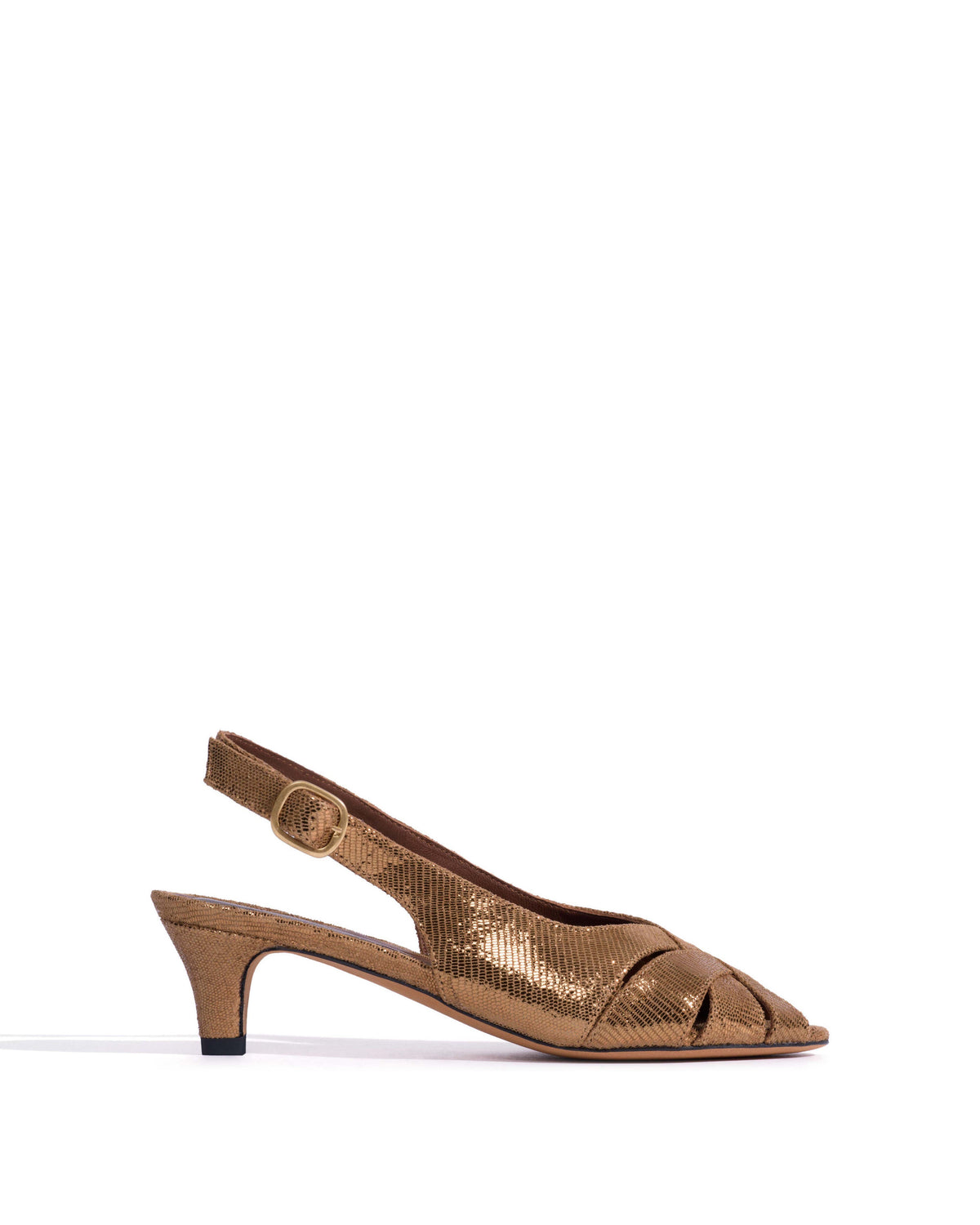Kinha 40 Lizard metallic goat Brass