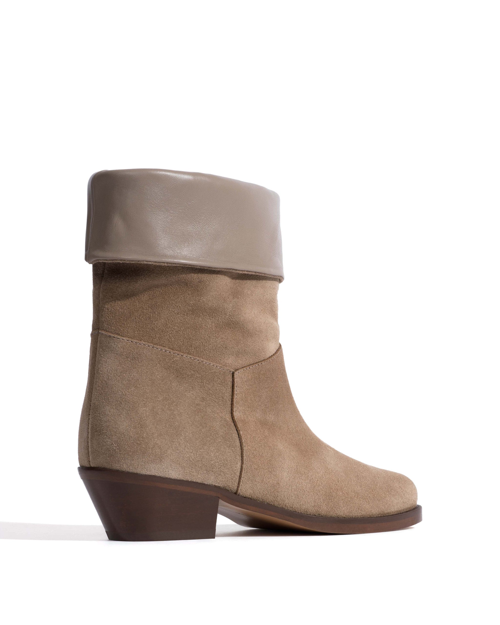 Patricia Calf suede & sleek leather Mushroom