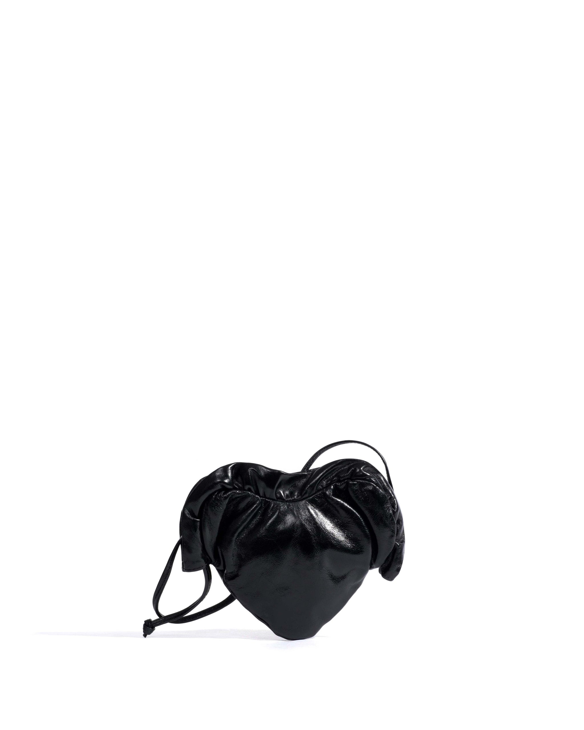 Zally petite heart bag Crinkled polished goat Black - Anonymous Copenhagen Bags
