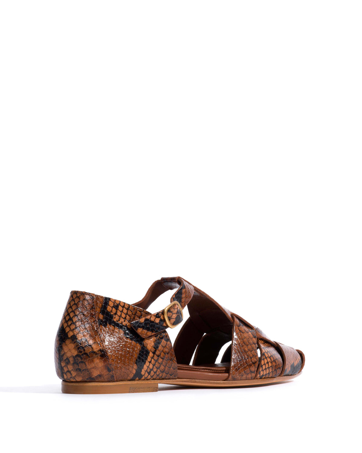 Lain flats Snake calf Hazelnut